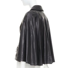 JUNYA WATANABE 2011 Runway black leather pleated corset caped jacket XS