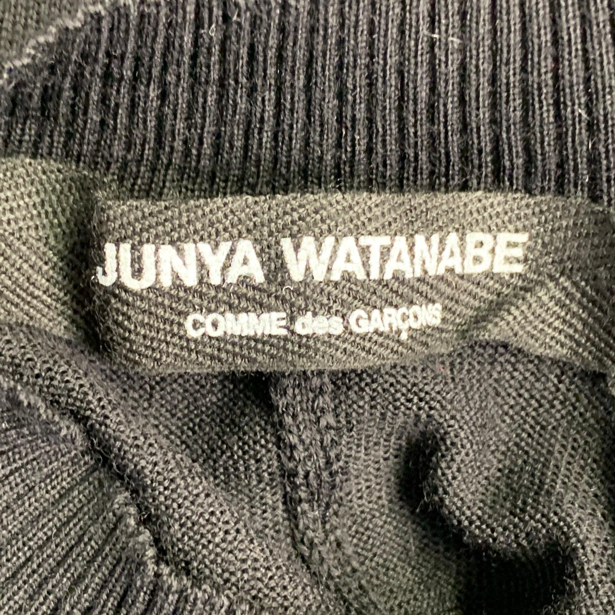JUNYA WATANABE 2011 Size M Black Wool Long Placket Midi Dress For Sale 1