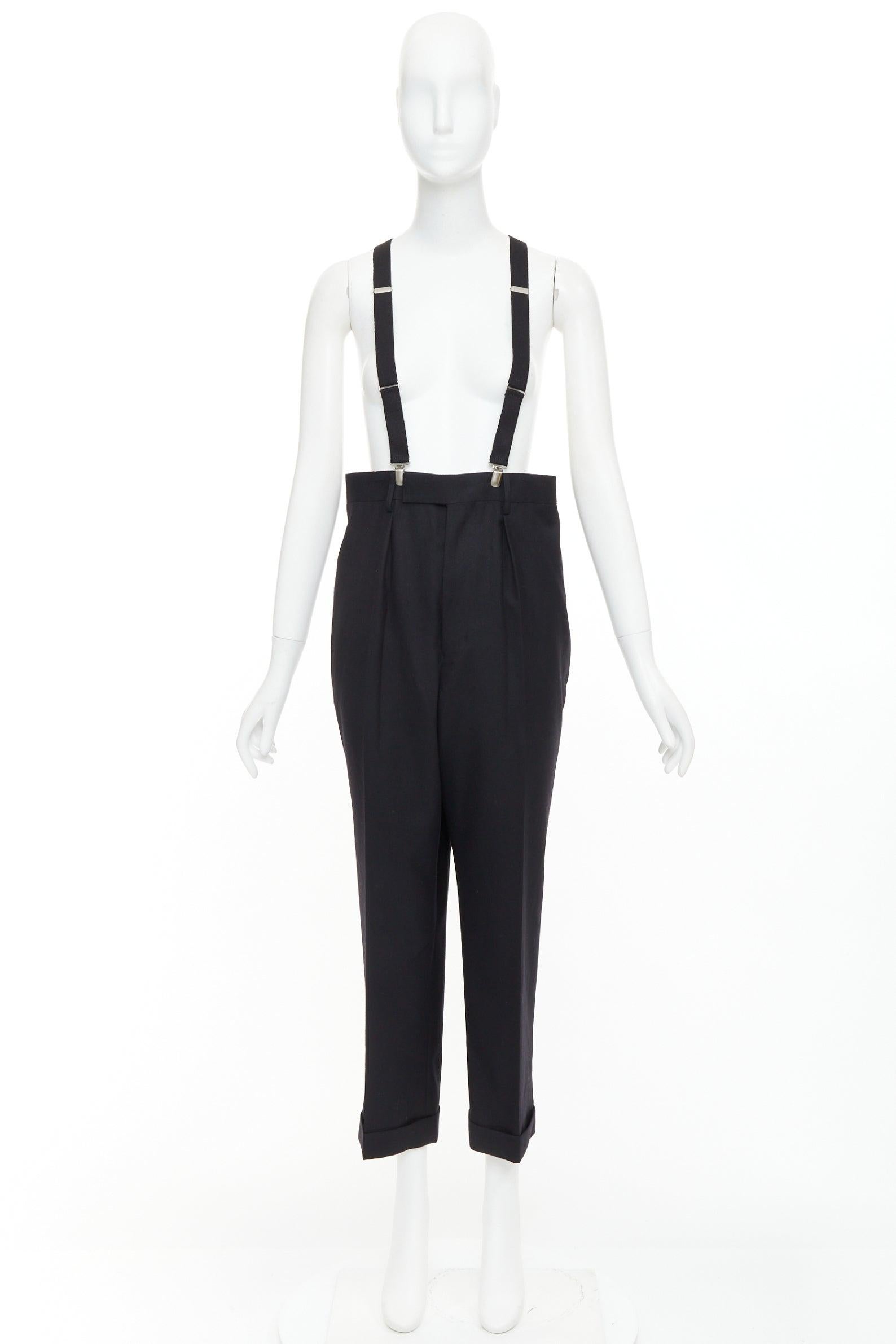 Noir Junya WatanabeE 2012 pantalon harem taille haute en laine noire M. en vente