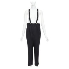 JUNYA WATANABE 2012 black wool suspender high waisted harem pants M