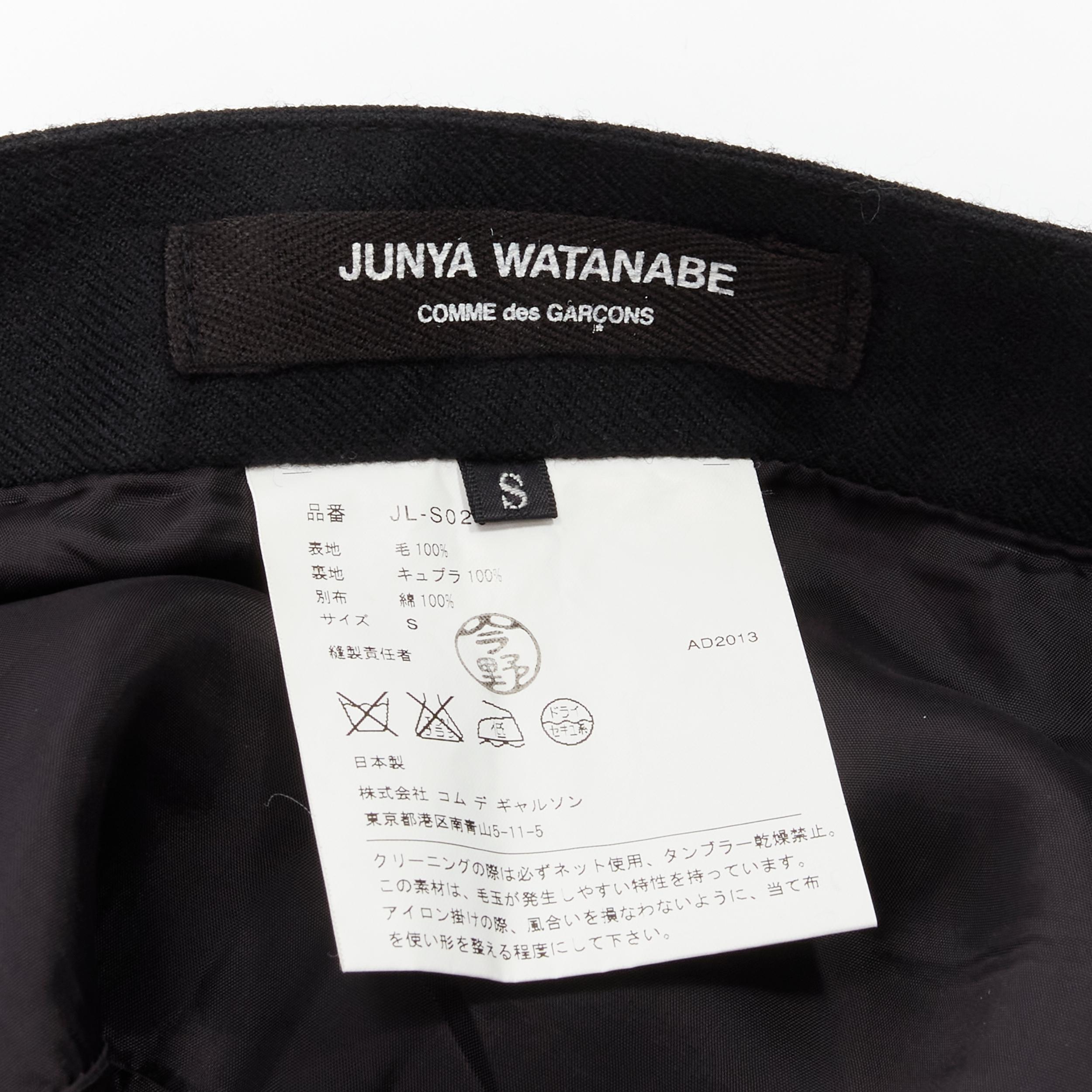 JUNYA WATANABE 2013 black studded pocket polka dot deconstructed flare skirt S For Sale 4