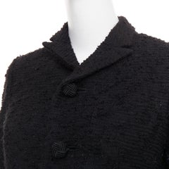 JUNYA WATANABE 2014 black wool tweed flap pocket collared coat XS