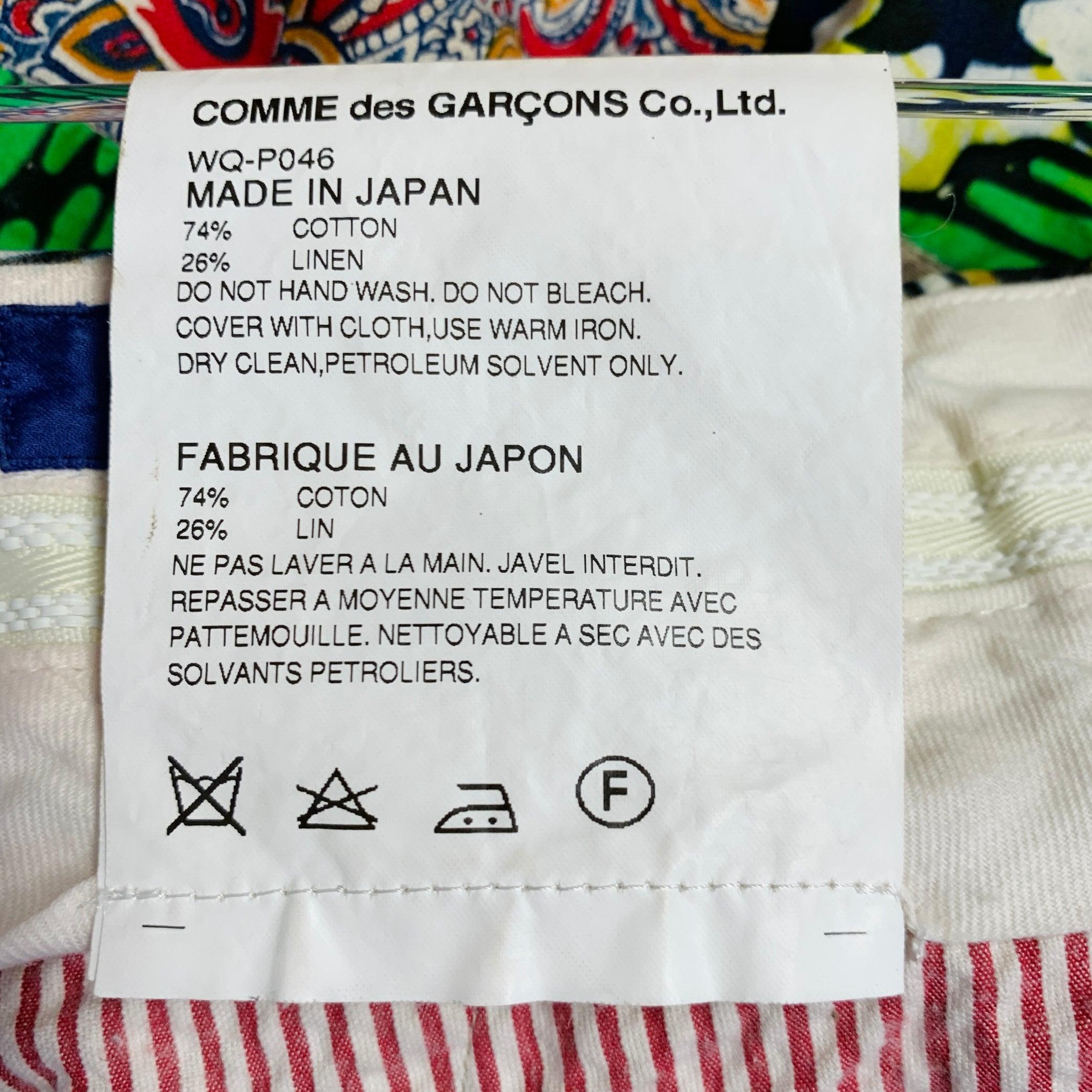 JUNYA WATANABE 2015 Größe XL Mehrfarbig Patchwork Baumwolle Leinen Plissee Shorts im Angebot 1