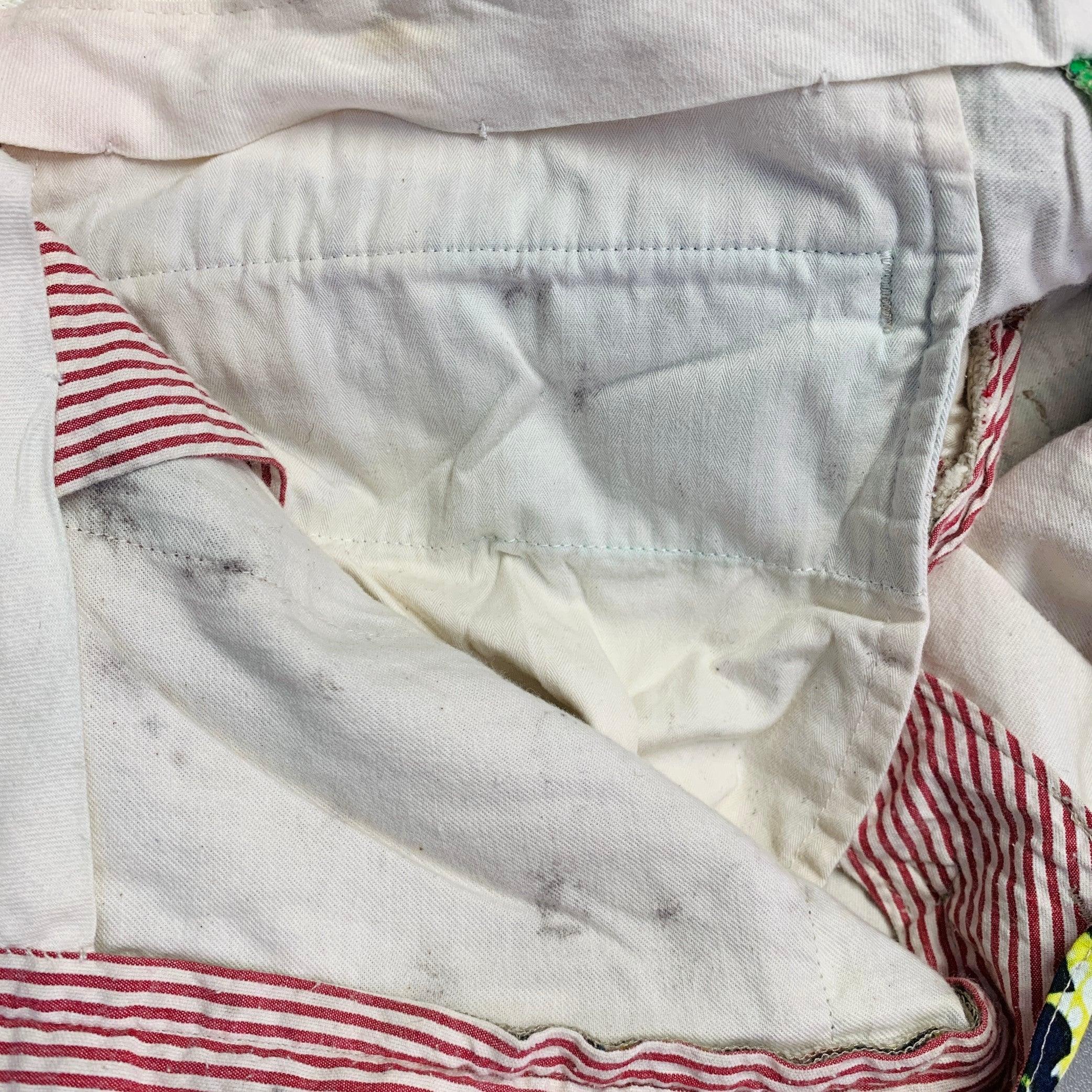 JUNYA WATANABE 2015 Größe XL Mehrfarbig Patchwork Baumwolle Leinen Plissee Shorts im Angebot 4