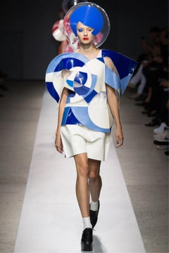 Junya Watanabe 2015 Women's Geometric Op-Art Mixed-Media Panel Top
