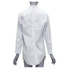 Junya Watanabe 2016, camicia gessata blu bianca con spacco posteriore XS