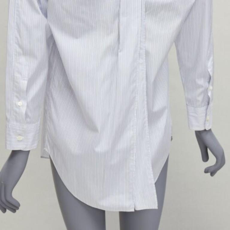 Gris JUNYA WATANABE 2016 - Tunique à rayures bleues et blanches et dos fendu XS en vente