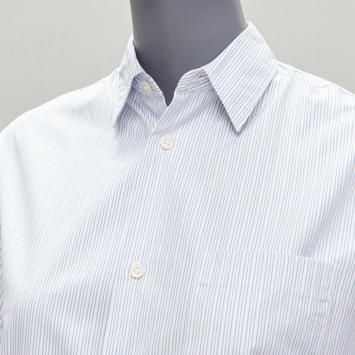 JUNYA WATANABE 2016 blue white pinstripe split back tunic shirt XS For Sale 2