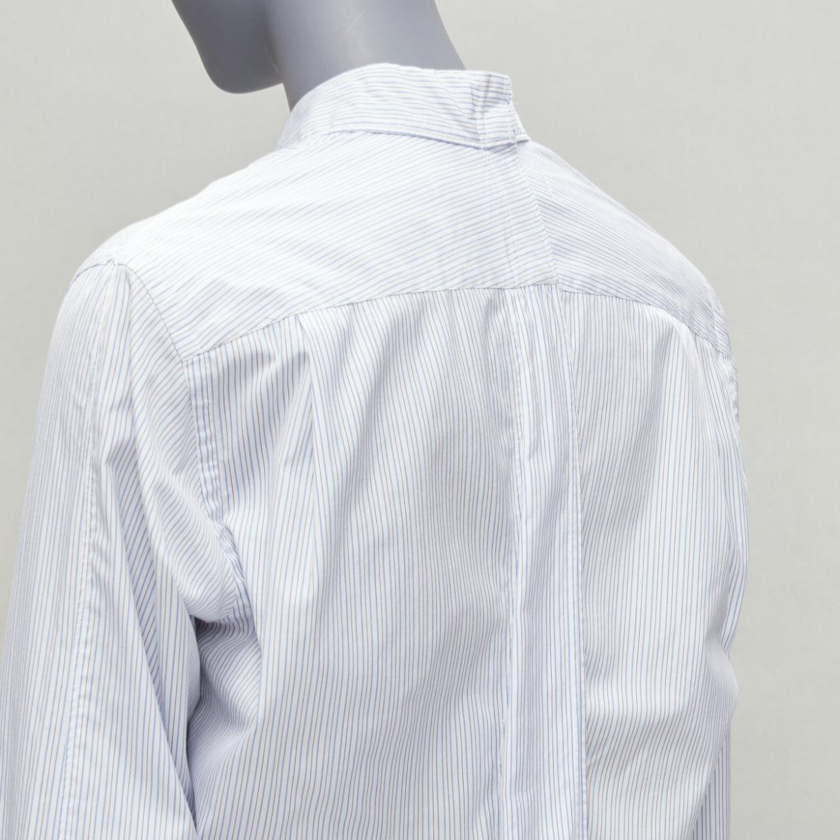 JUNYA WATANABE 2016 blue white pinstripe split back tunic shirt XS For Sale 3