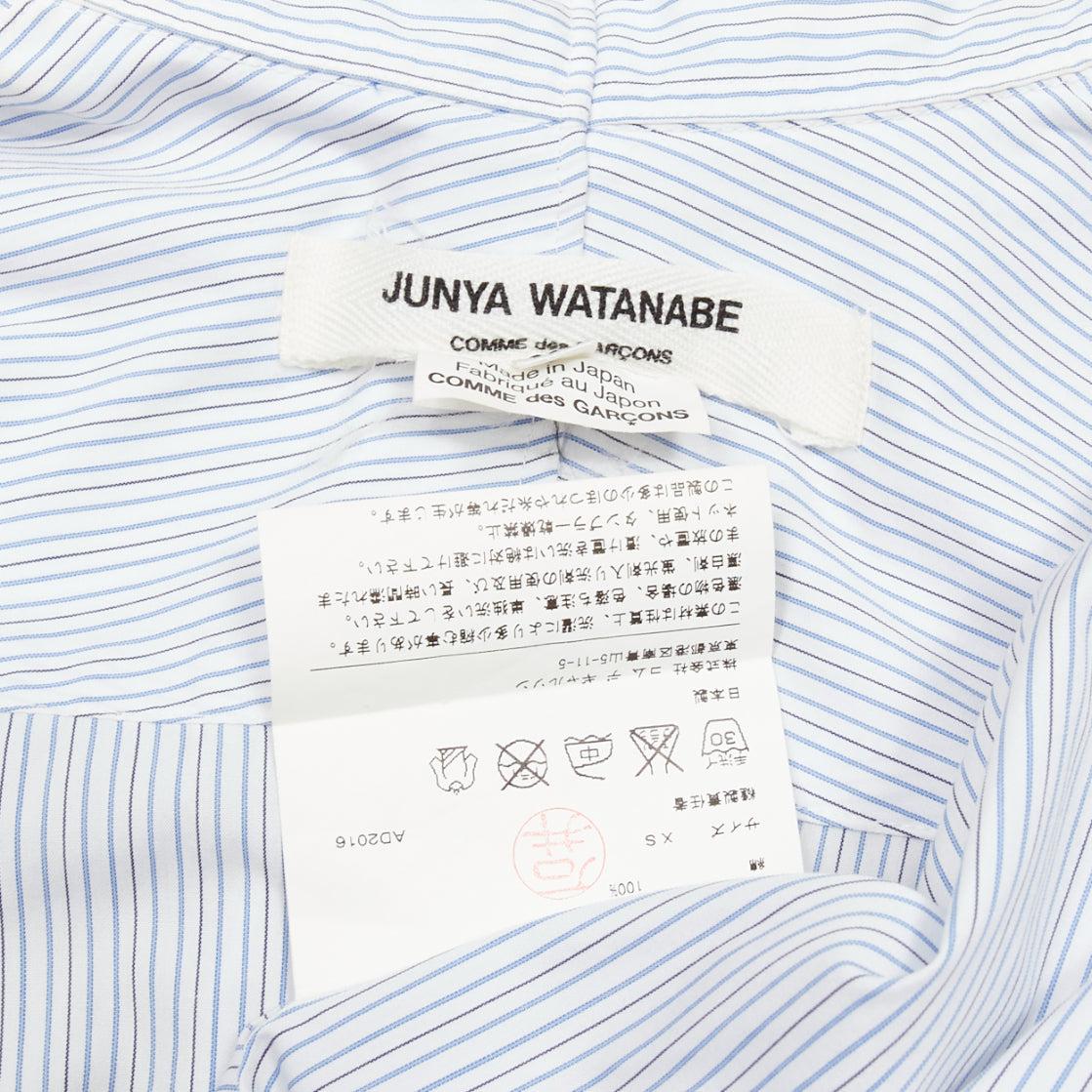 JUNYA WATANABE 2016 blue white pinstripe split back tunic shirt XS For Sale 4