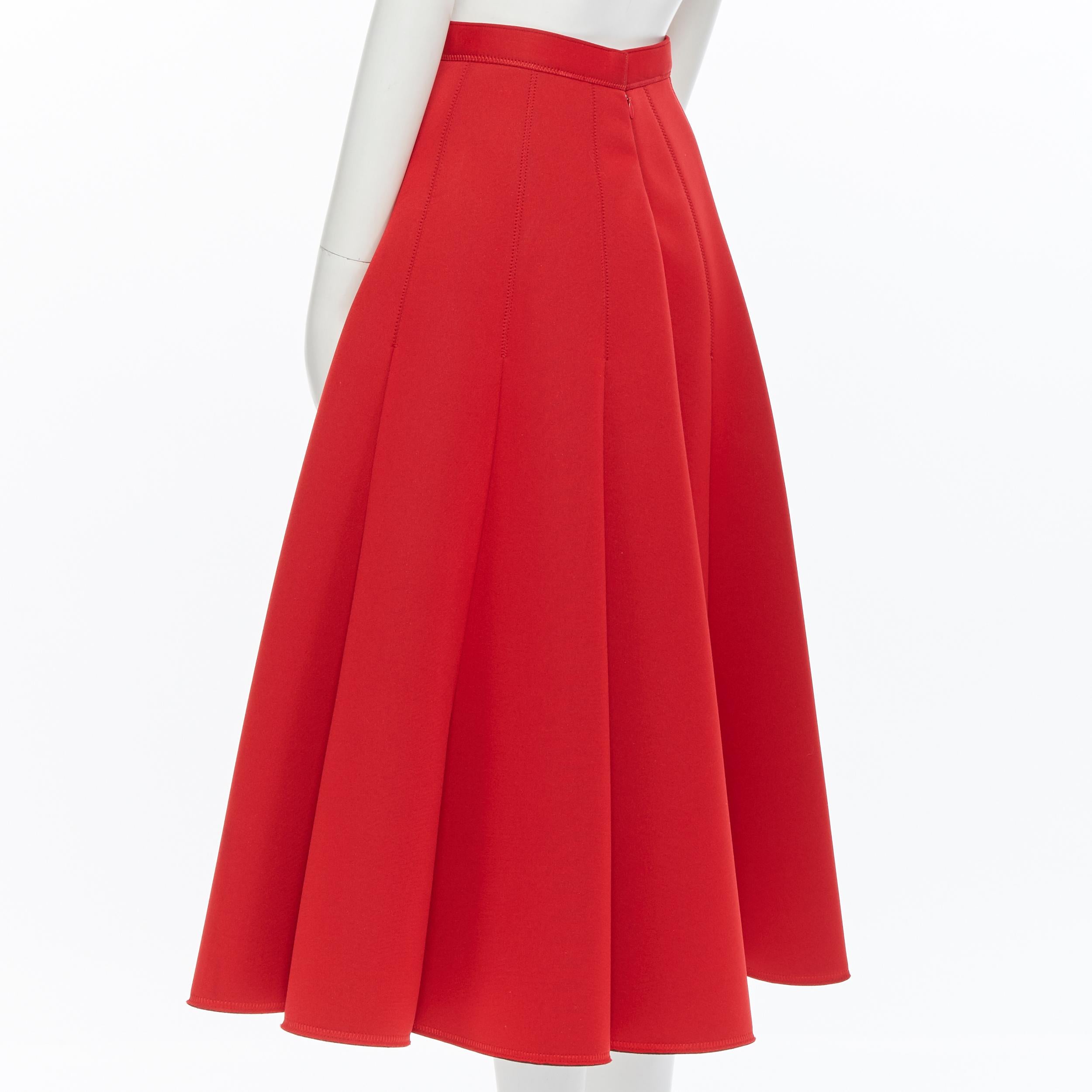 flared red skirt