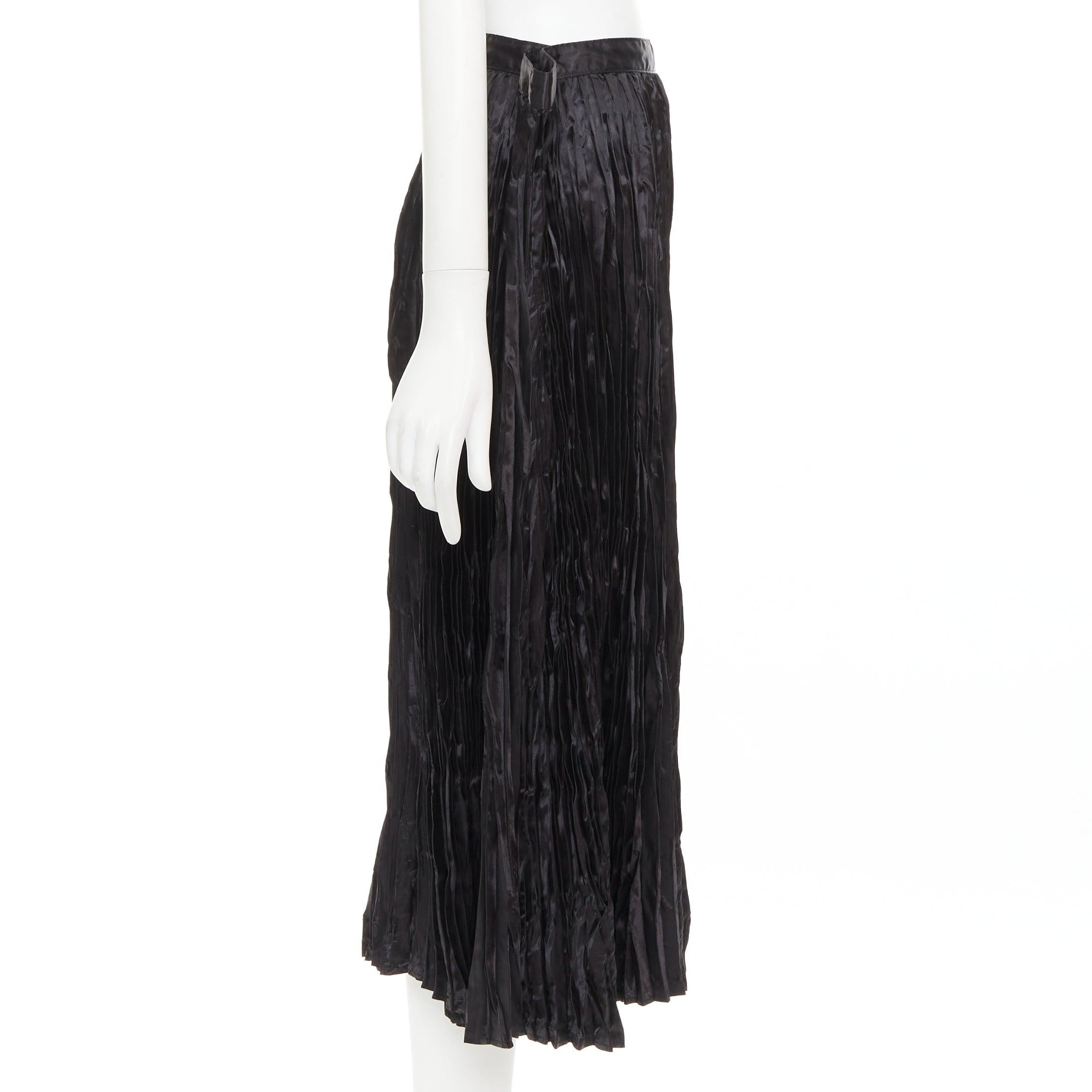 Junya Watanabe 2018 noir plisse prolongé taille construite jupe midi XS Excellent état - En vente à Hong Kong, NT