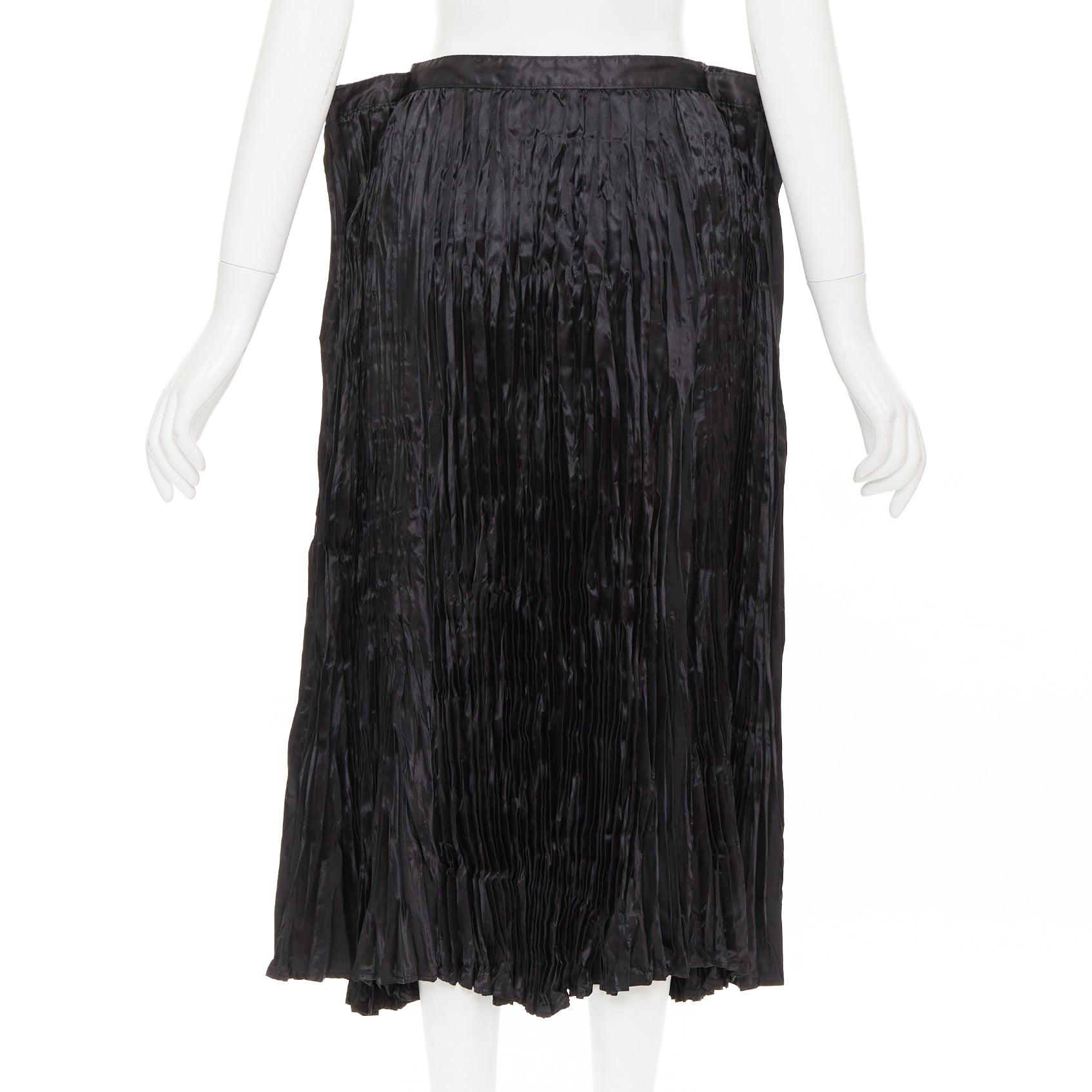 Junya Watanabe 2018 noir plisse prolongé taille construite jupe midi XS Pour femmes en vente