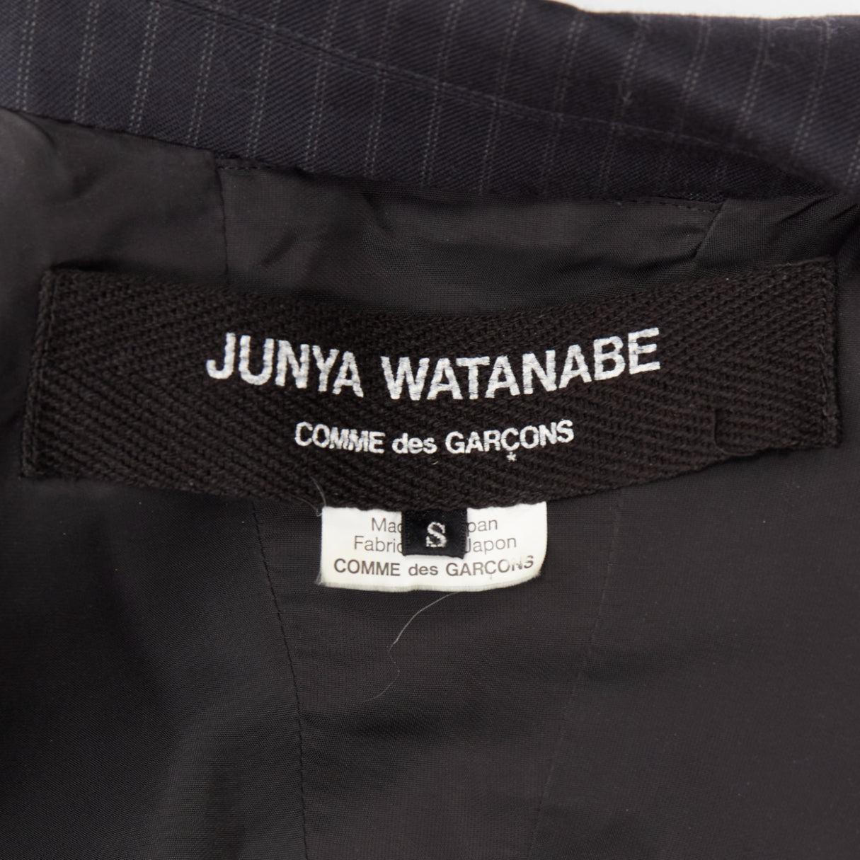 JUNYA WATANABE 2018 grey pinstripe wool blend cape sleeve boxy blazer S For Sale 4
