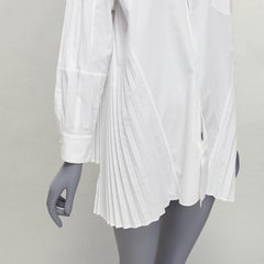 JUNYA WATANABE 2018 Weißes accordionfarbenes Falten-Tunikahemd XS