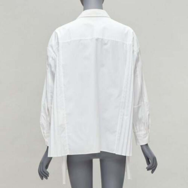 JUNYA WATANABE 2018 Weißes accordionfarbenes Falten-Tunikahemd XS Damen im Angebot
