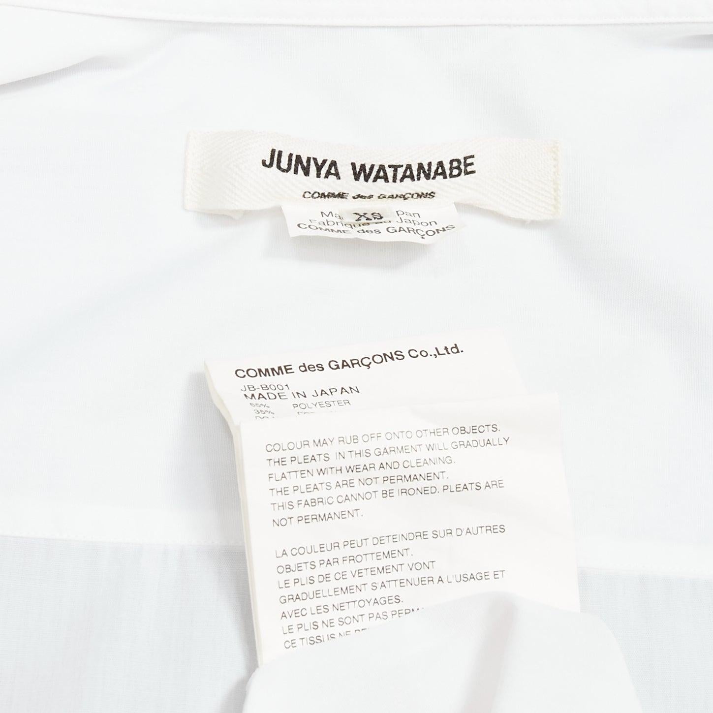 JUNYA WATANABE 2018 white accordion pleat side tunic shirt XS For Sale 3