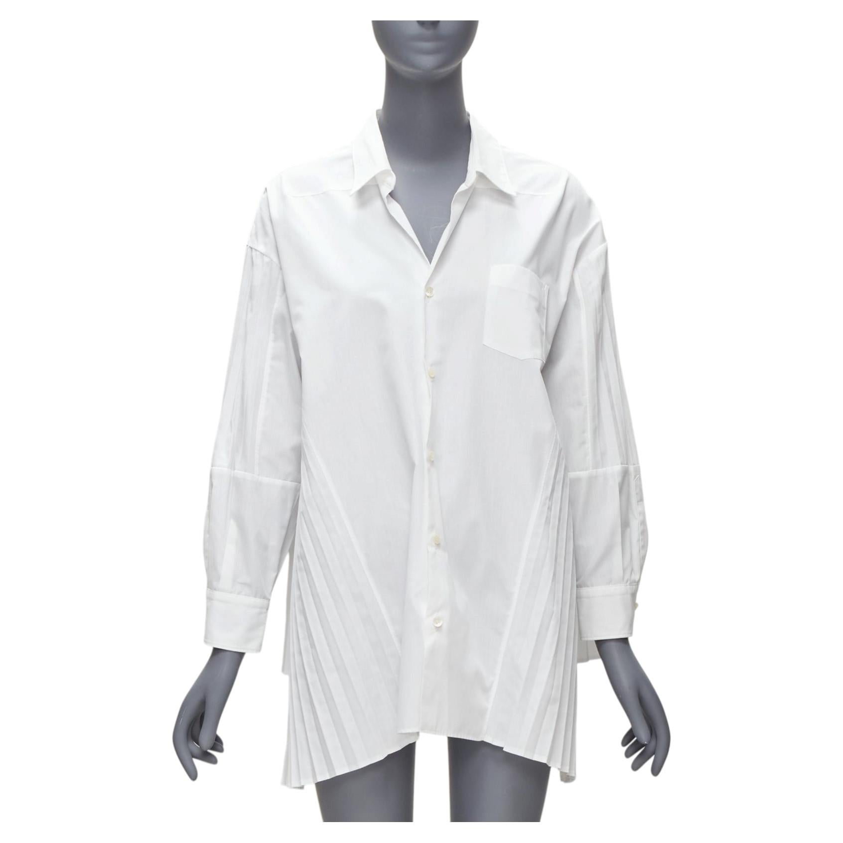 JUNYA WATANABE 2018 - Tunique blanche accordéon plissée latérale XS
