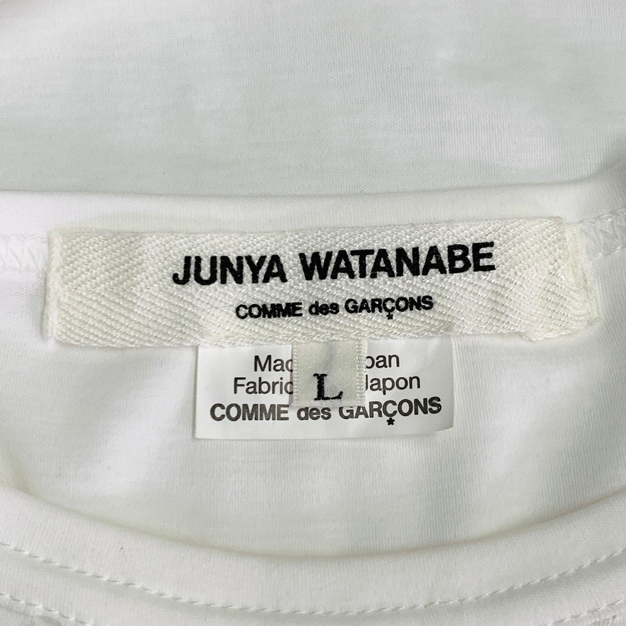 Junya Watanabe 2020 Size L White Sequined Cotton Jersey Crew Neck T-shirt en vente 2