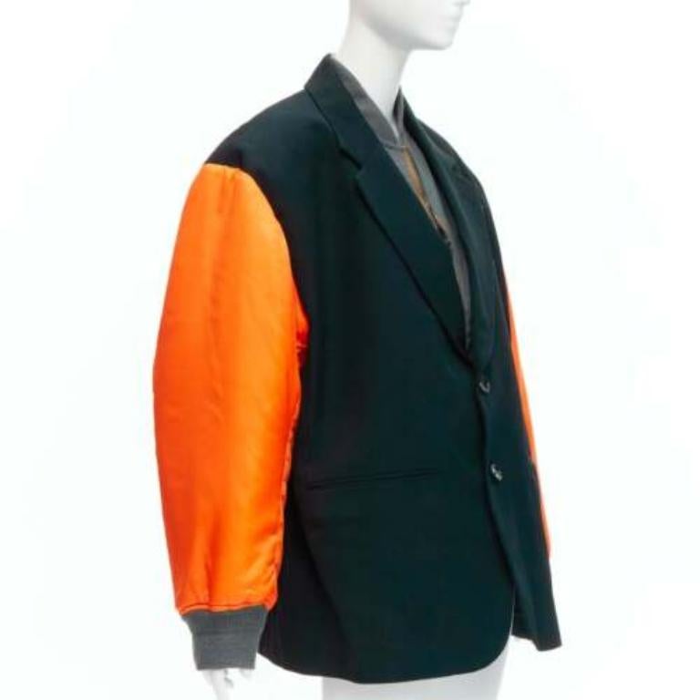 Grigio JUNYA WATANabe 2021 Runway Giacca bomber blazer reversibile destrutturata MA-1 S in vendita