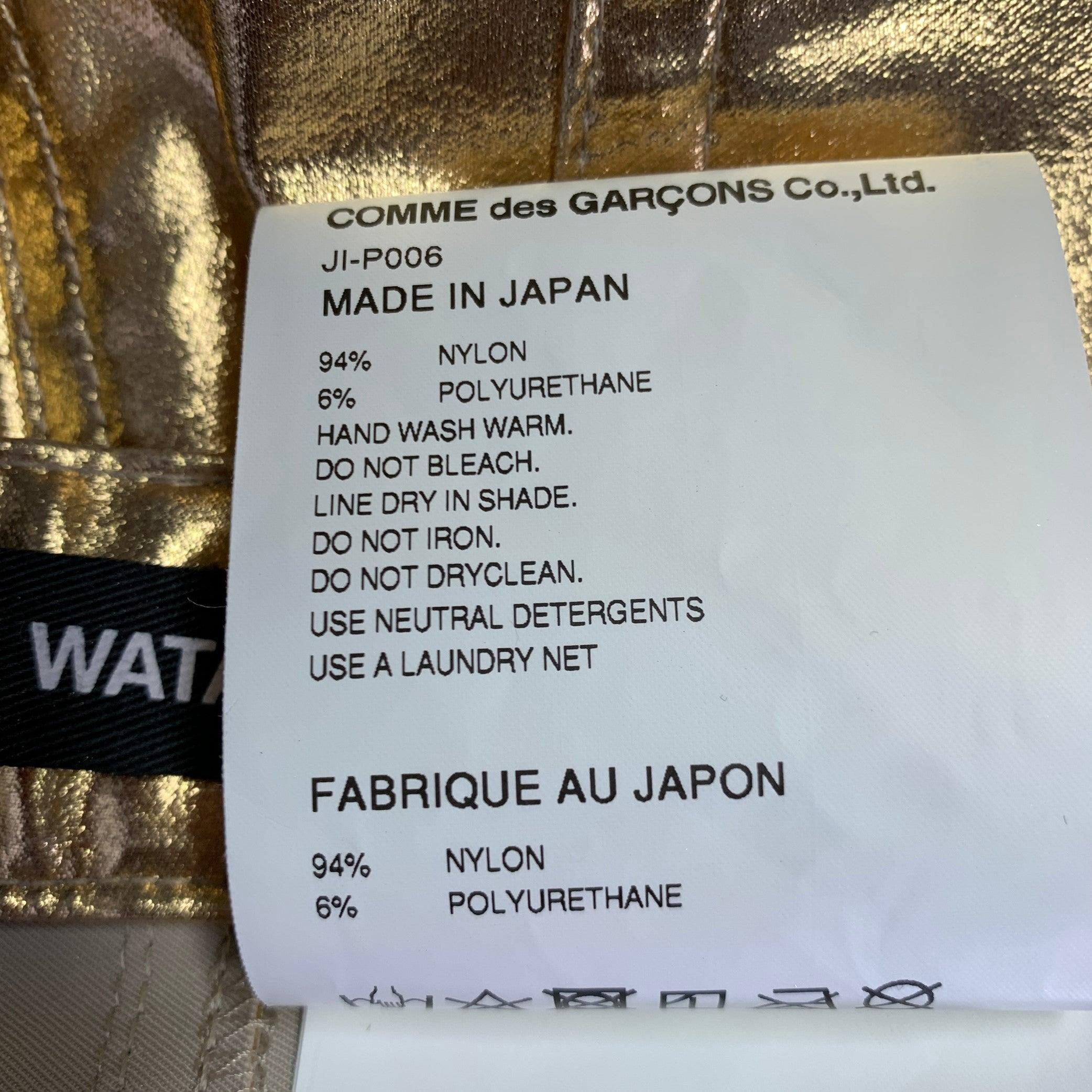 JUNYA WATANABE 2021 Größe XS Gold Nylonmischung Metallic Zip Fly Casual Hose mit Reißverschluss Damen im Angebot