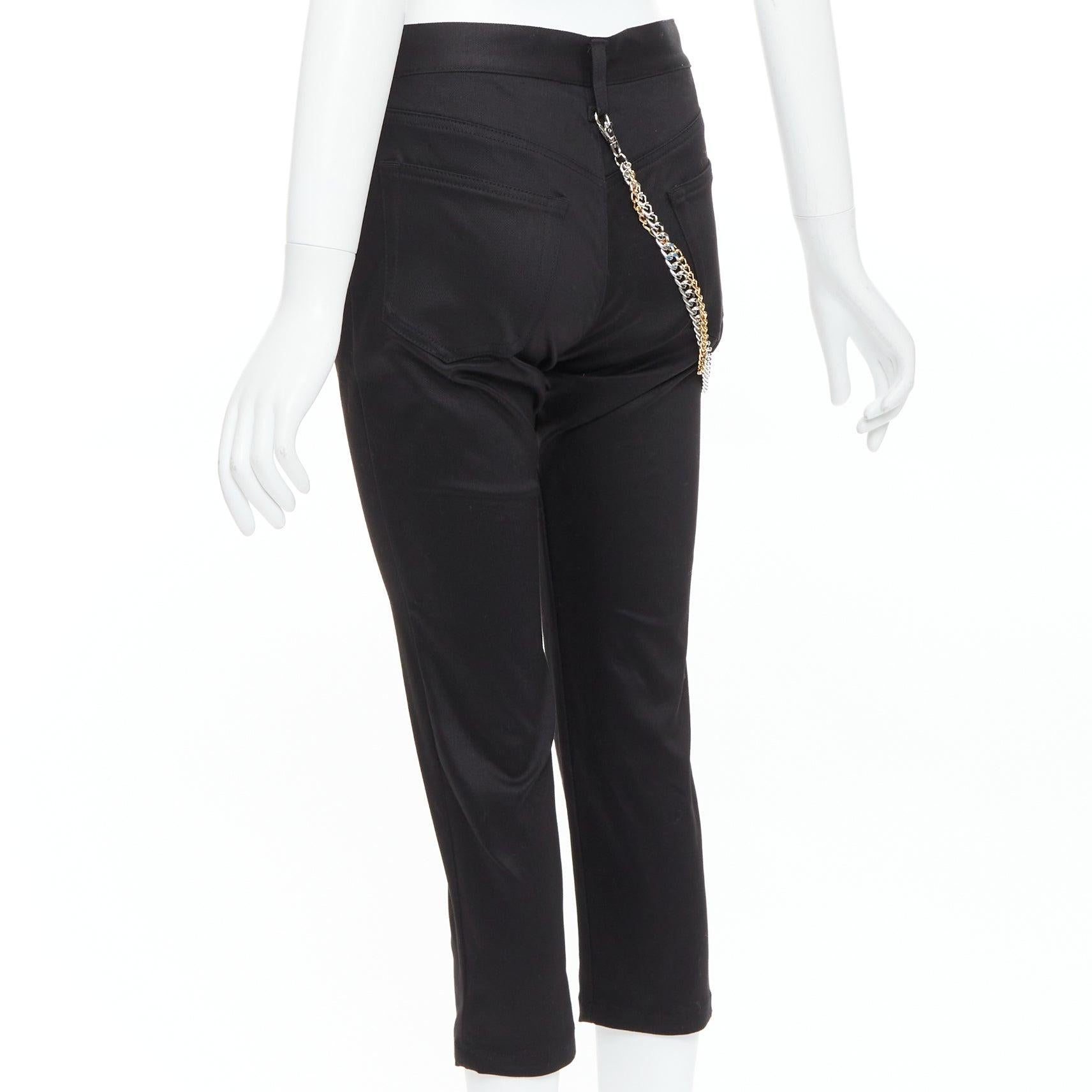 JUNYA WATANABE 2022 Punkhose in Schwarz mit mehrperlenbesetzter Kette und Cropped S im Angebot 2