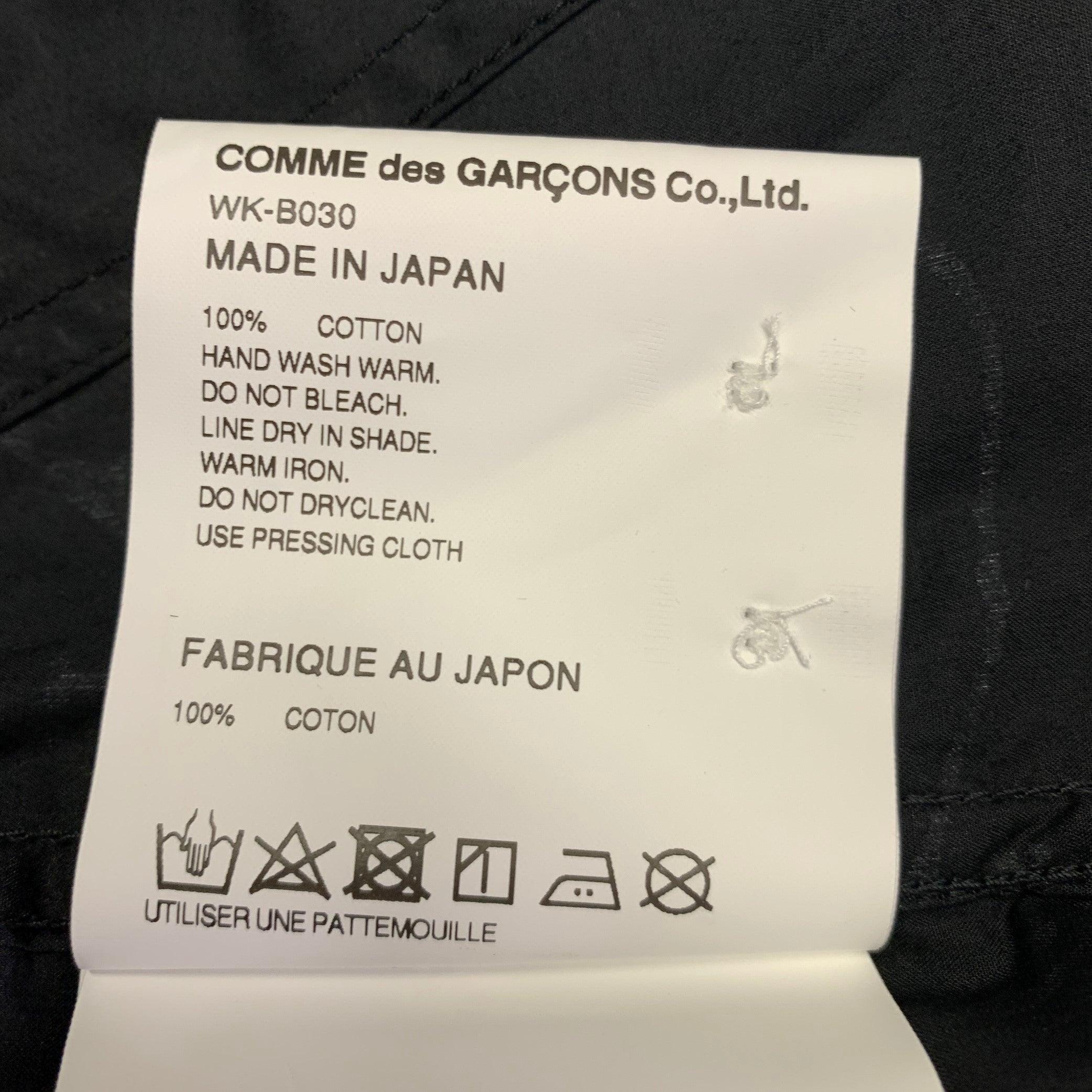 JUNYA WATANABE 2022 XL Schwarz-Weißes Kurzarmhemd aus grafischer Baumwolle mit Basquiat-Druck im Angebot 6