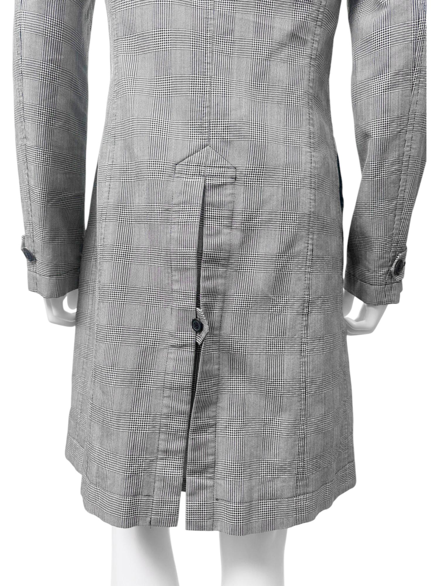 Junya Watanabe A/W 2009 Abrigo de tartán gris de doble botonadura en venta 6