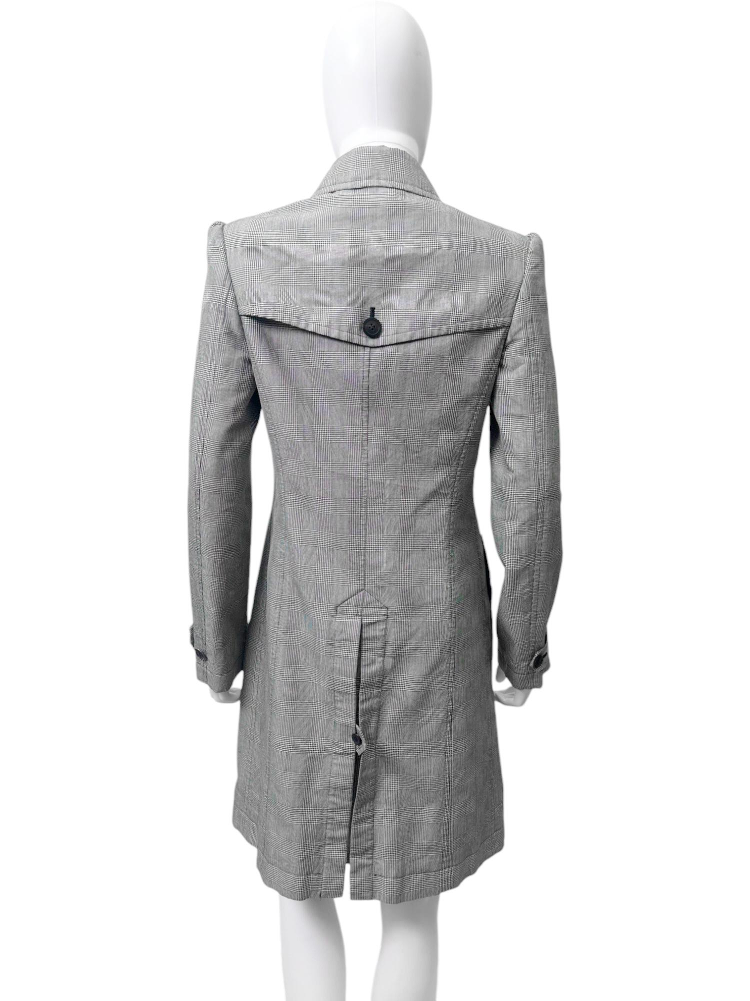 Junya Watanabe A/W 2009 Abrigo de tartán gris de doble botonadura Gray en venta