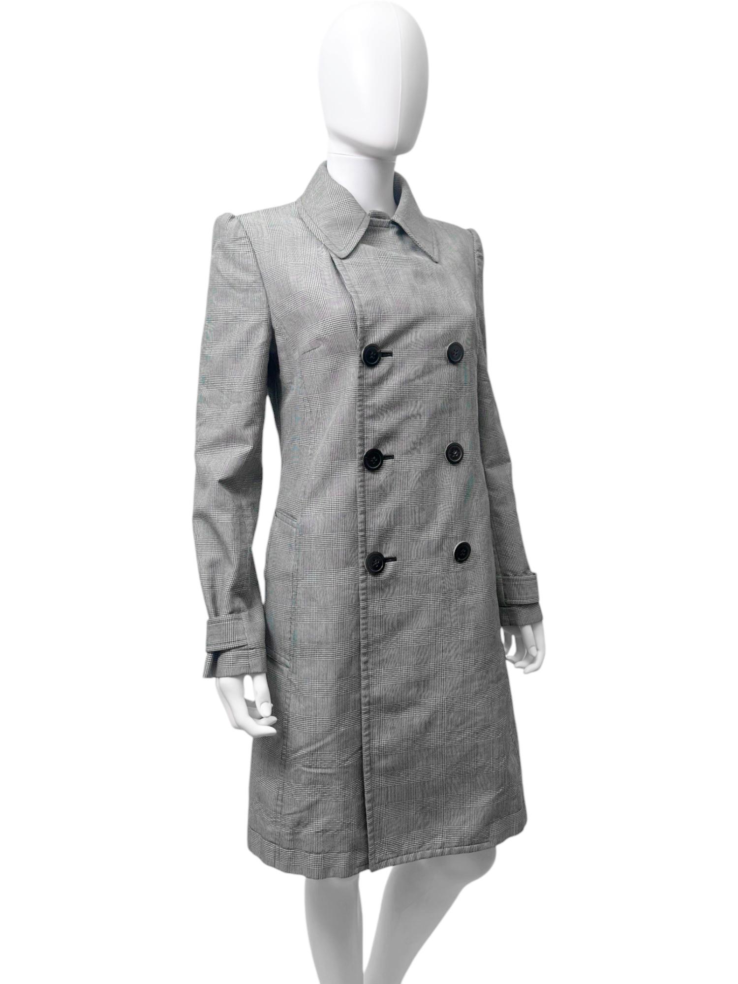 Junya Watanabe A/W 2009 Abrigo de tartán gris de doble botonadura en Excelente estado para la venta en Caserta, IT