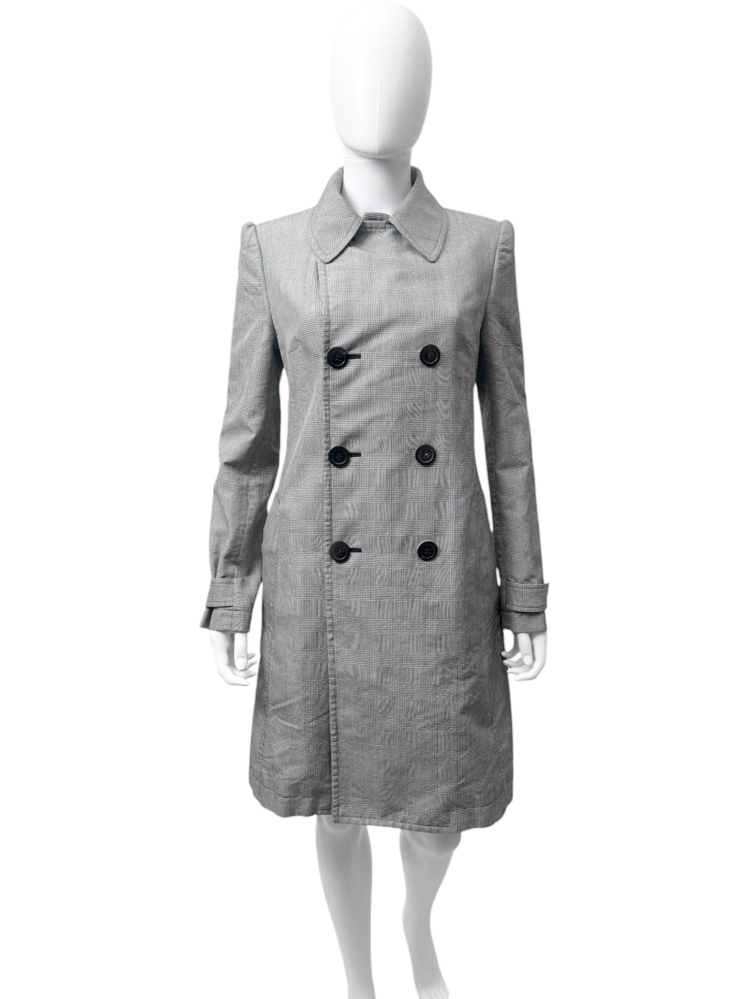 Junya Watanabe A/W 2009 Abrigo de tartán gris de doble botonadura en venta 1