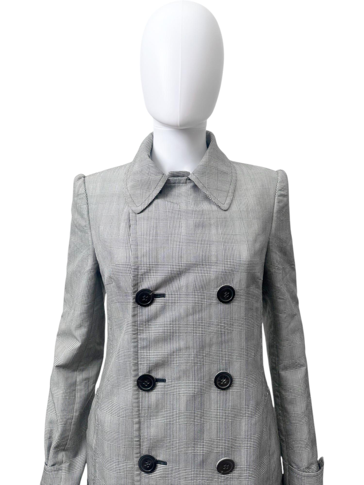 Junya Watanabe A/W 2009 Abrigo de tartán gris de doble botonadura en venta 4