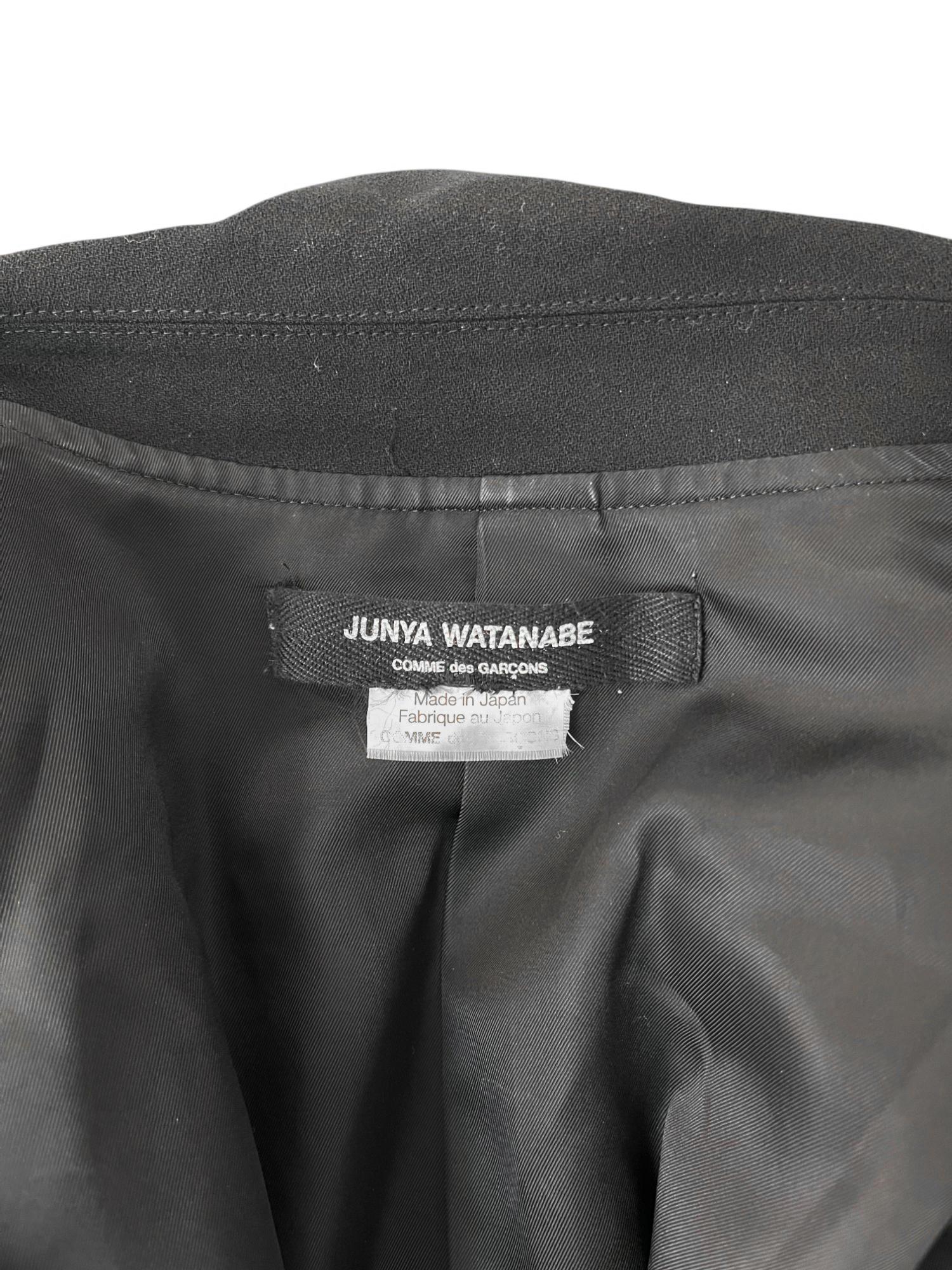 Junya Watanabe  A/W 2013 Biker Langjacke aus schwarzer Wolle im Angebot 6