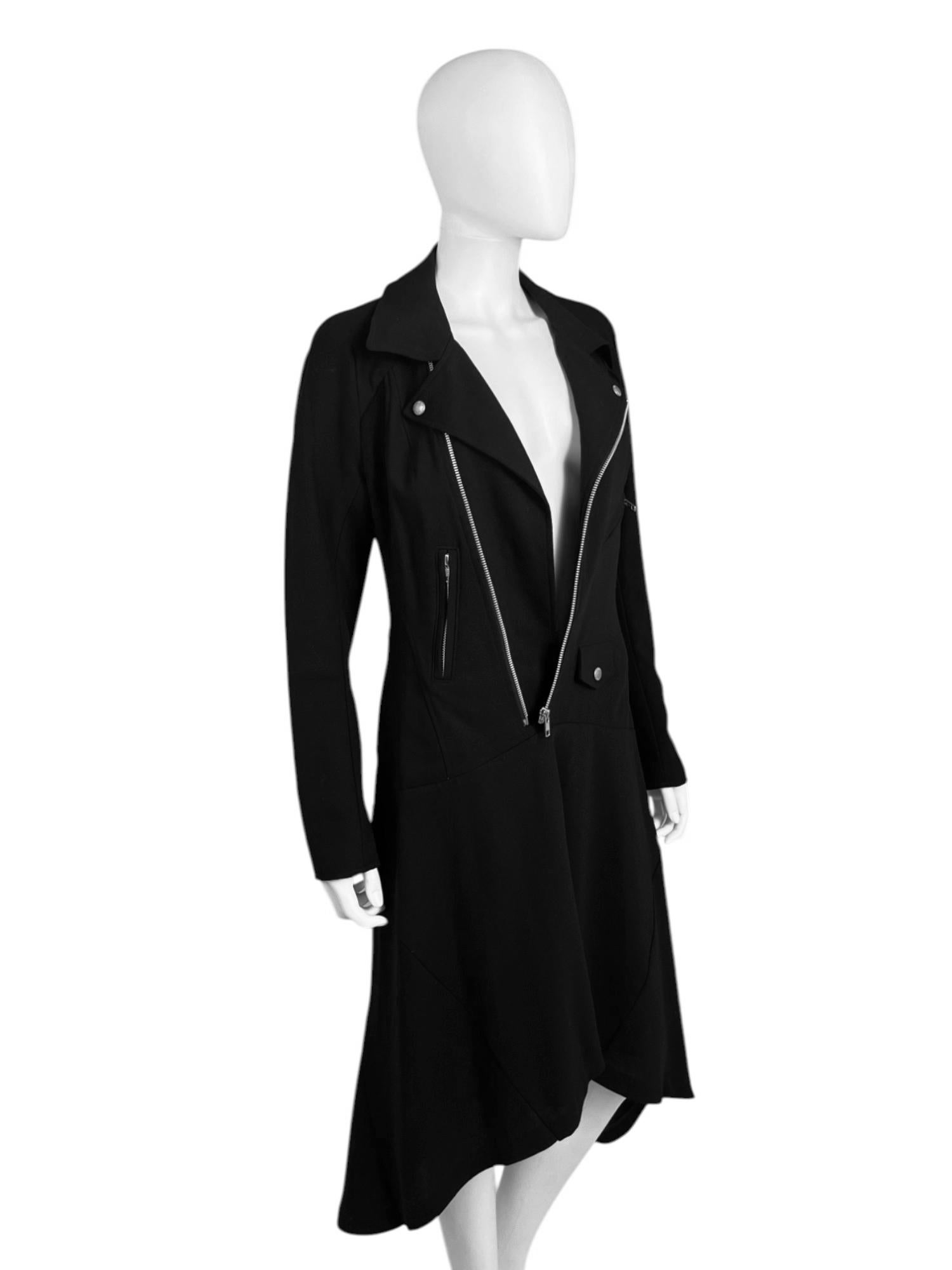 Junya Watanabe  A/W 2013 Biker Langjacke aus schwarzer Wolle Damen im Angebot