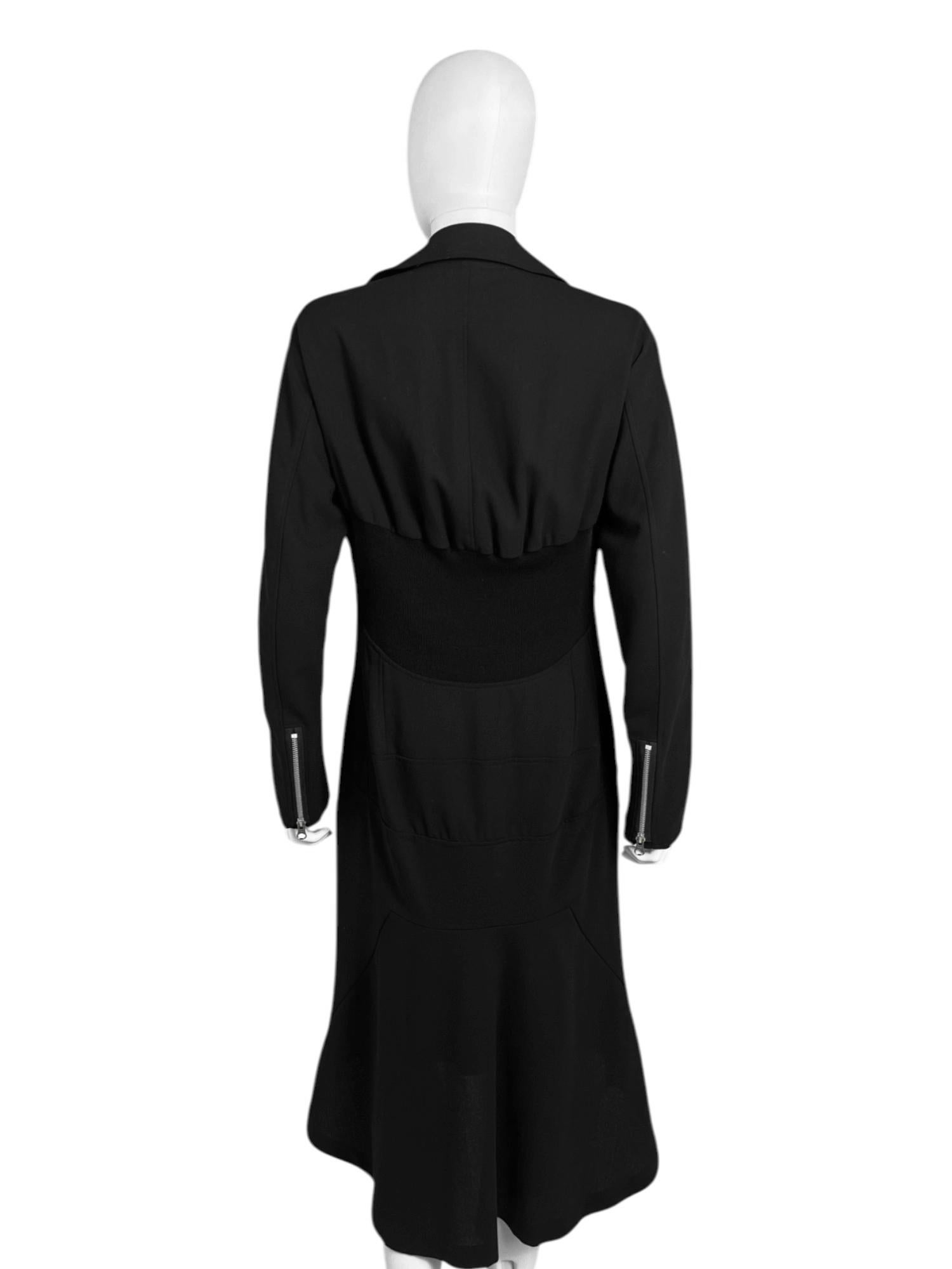 Junya Watanabe  A/W 2013 Biker Langjacke aus schwarzer Wolle im Angebot 1