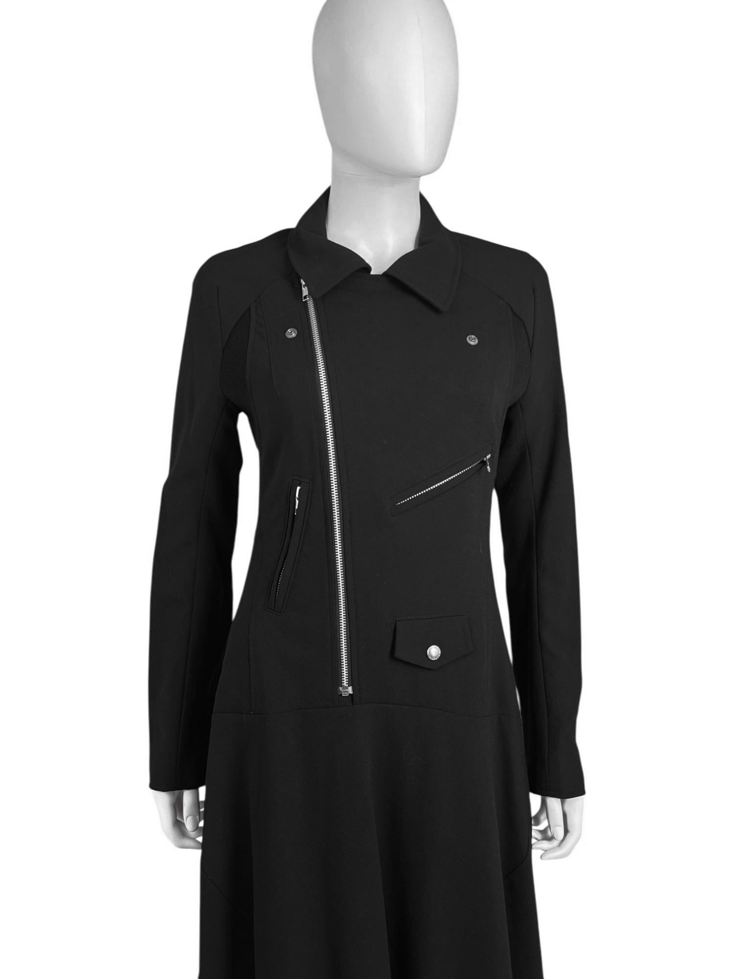 Junya Watanabe  A/W 2013 Biker Langjacke aus schwarzer Wolle im Angebot 2