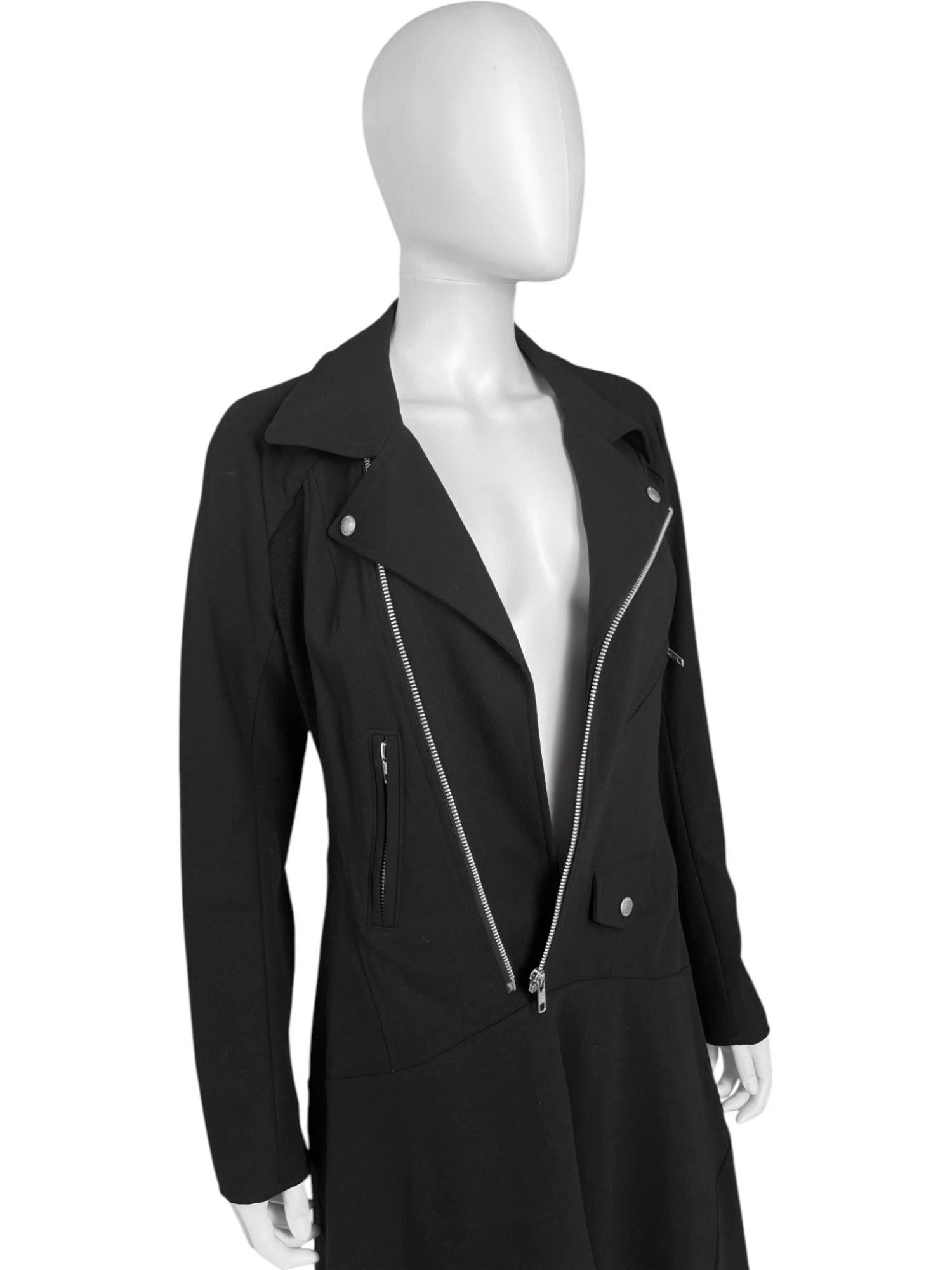 Junya Watanabe  A/W 2013 Biker Langjacke aus schwarzer Wolle im Angebot 3