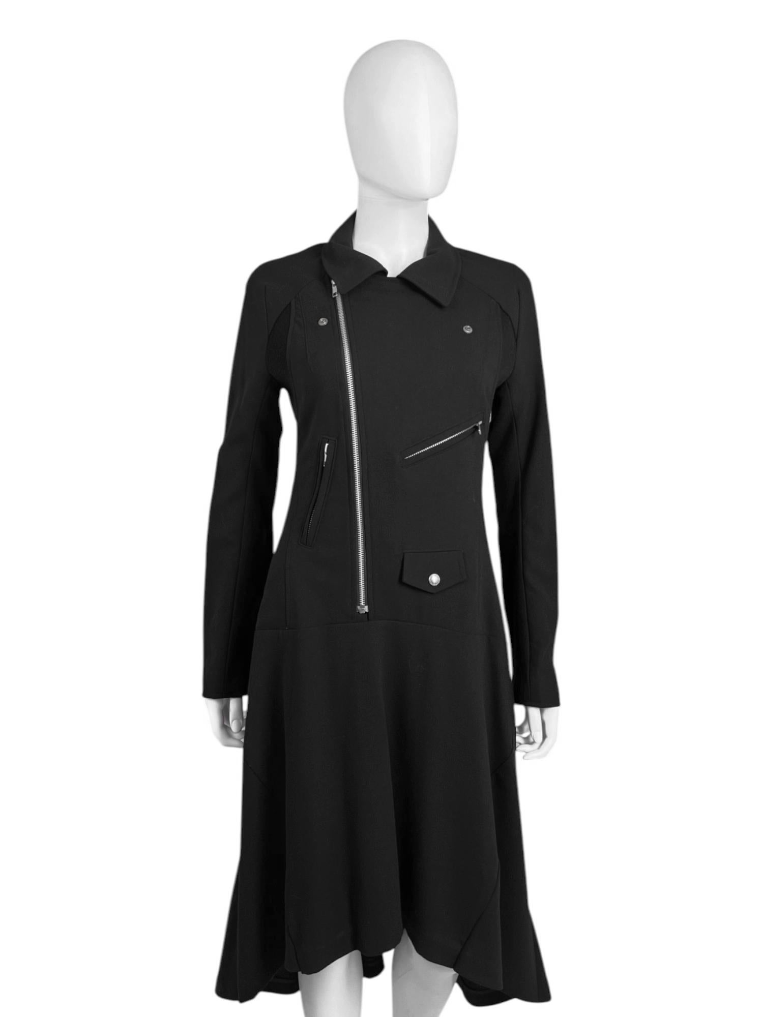 Junya Watanabe  A/W 2013 Biker Langjacke aus schwarzer Wolle im Angebot 4