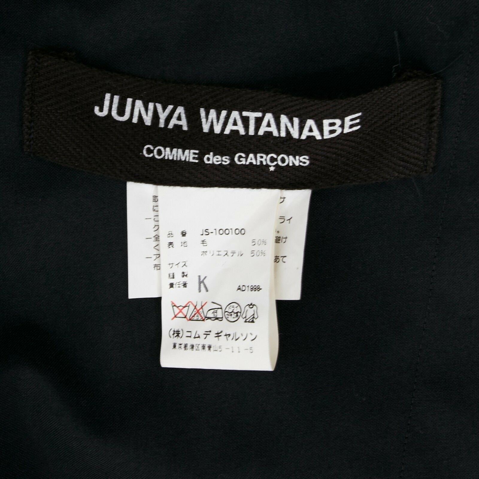 JUNYA WATANABE AD1998 black wool blend origami pleated front wrap tie skirt For Sale 4