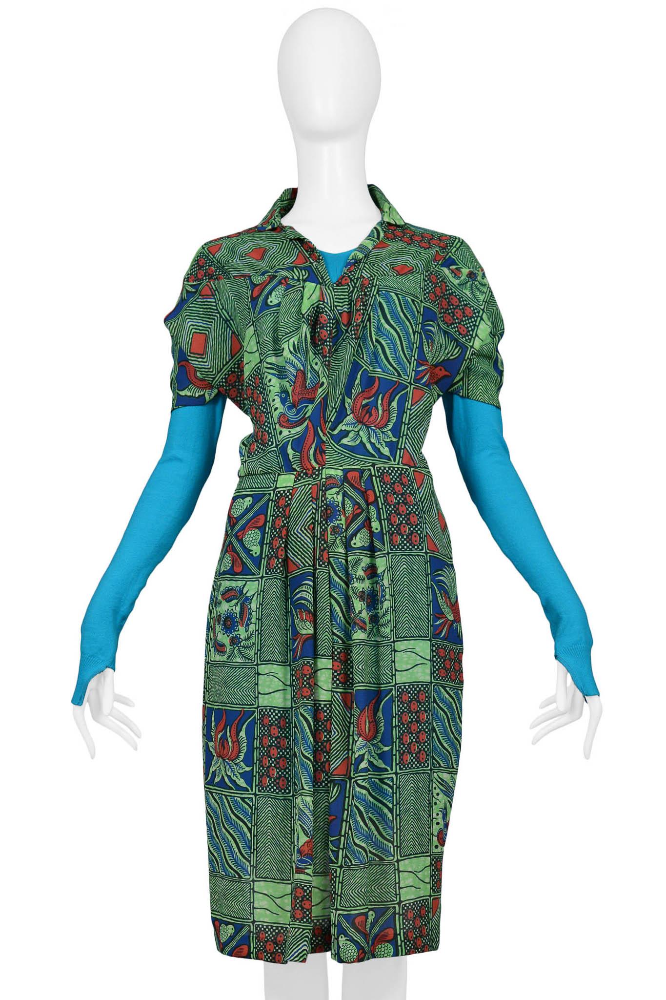 Junya Watanabe African Print Shirt Dress 2009 In Excellent Condition For Sale In Los Angeles, CA