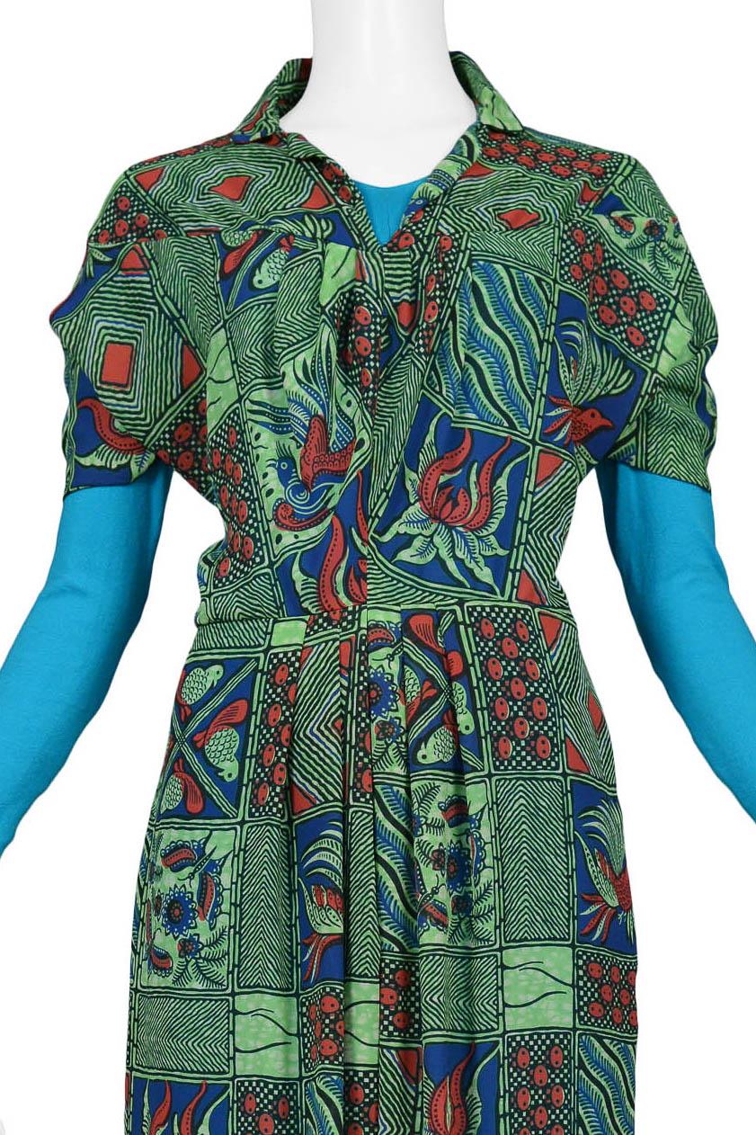 Women's Junya Watanabe African Print Shirt Dress 2009 For Sale