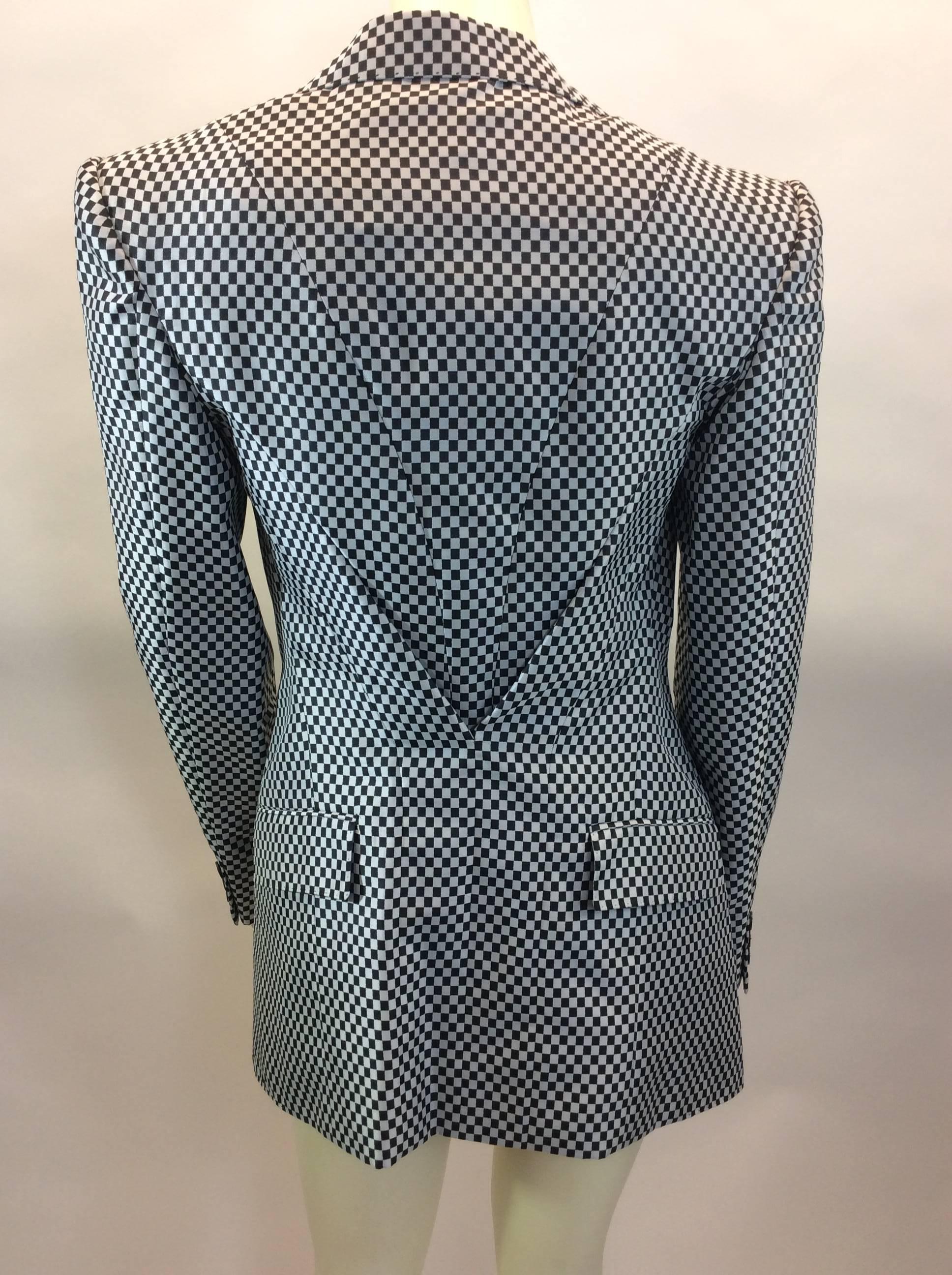 black and white checkered blazer