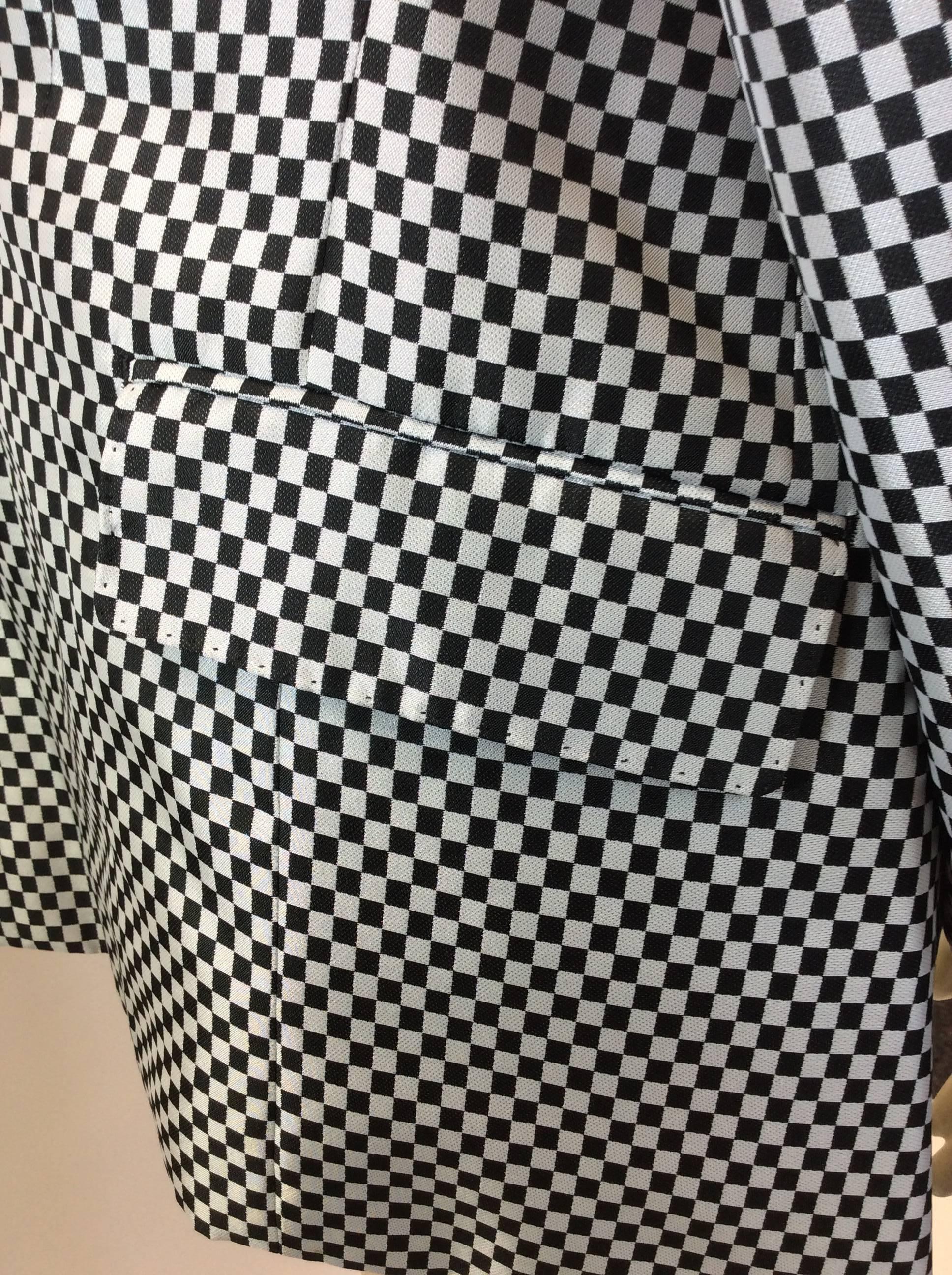 Women's Junya Watanabe Black and White Checkered Blazer For Sale