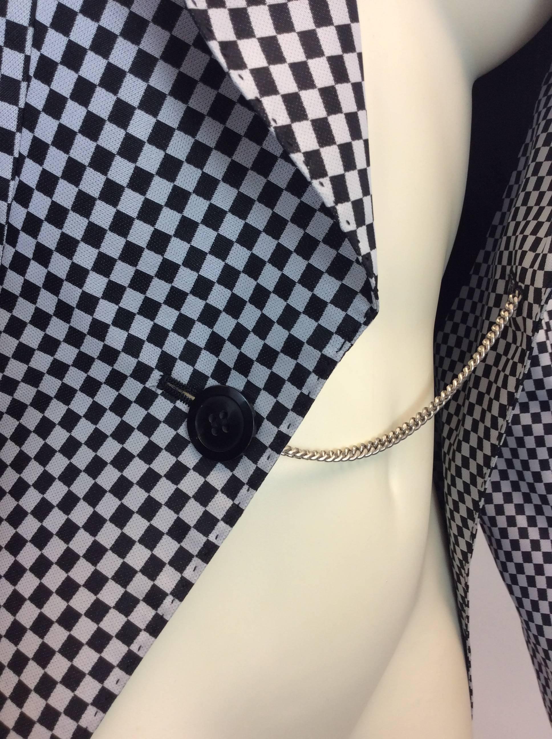 Junya Watanabe Black and White Checkered Blazer For Sale 2