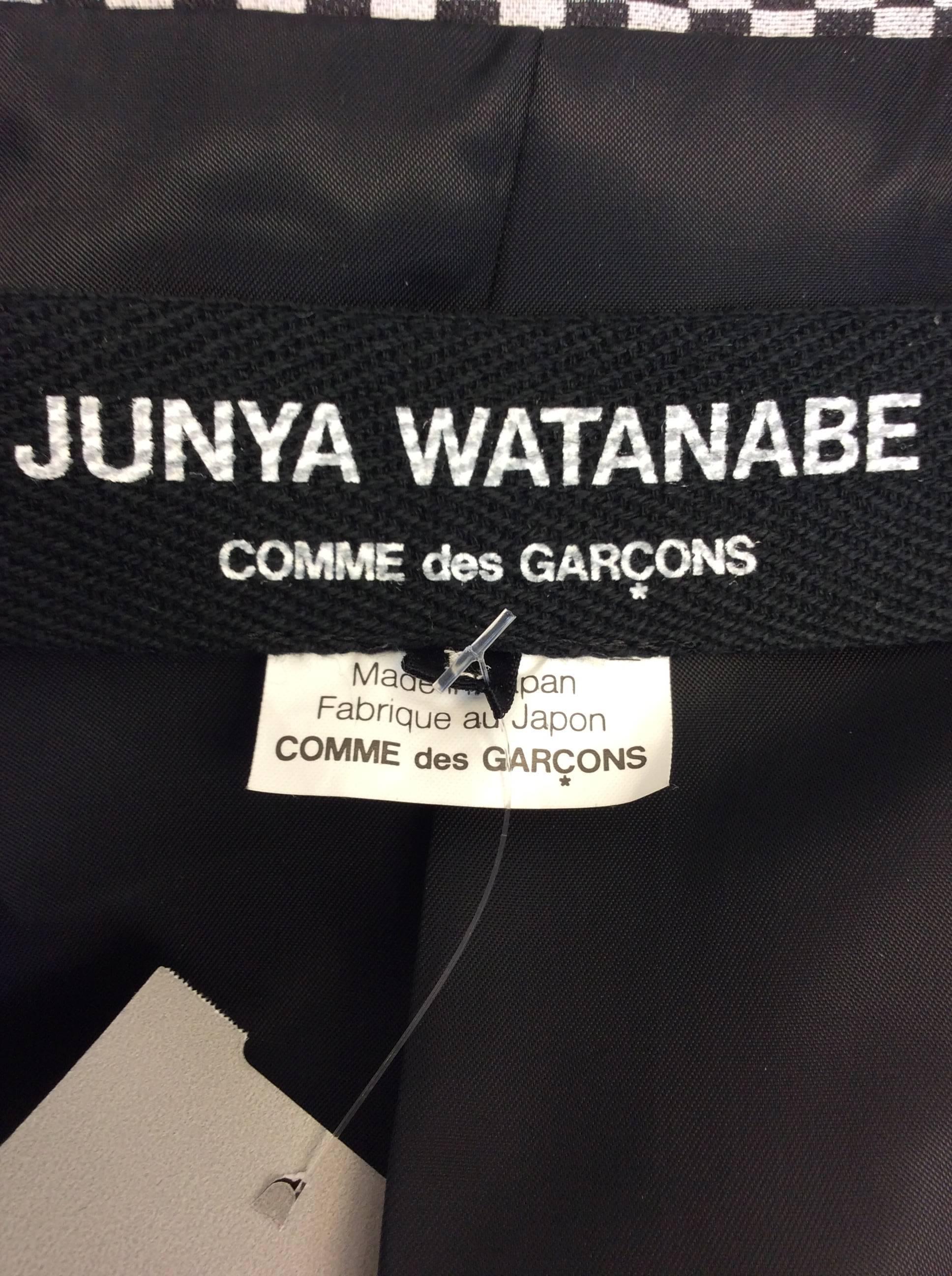 Junya Watanabe Black and White Checkered Blazer For Sale 3