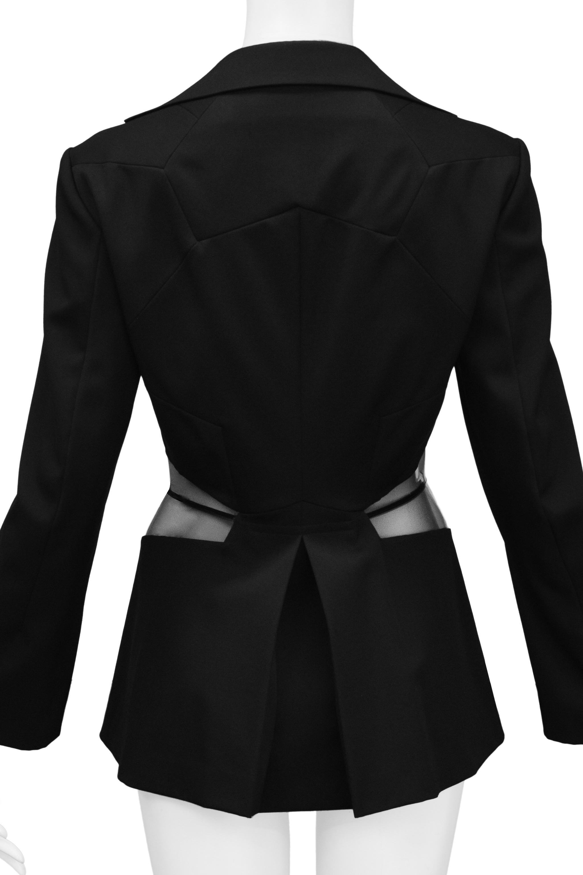 Junya Watanabe Black Blazer With Vinyl Insets 2005 For Sale 1