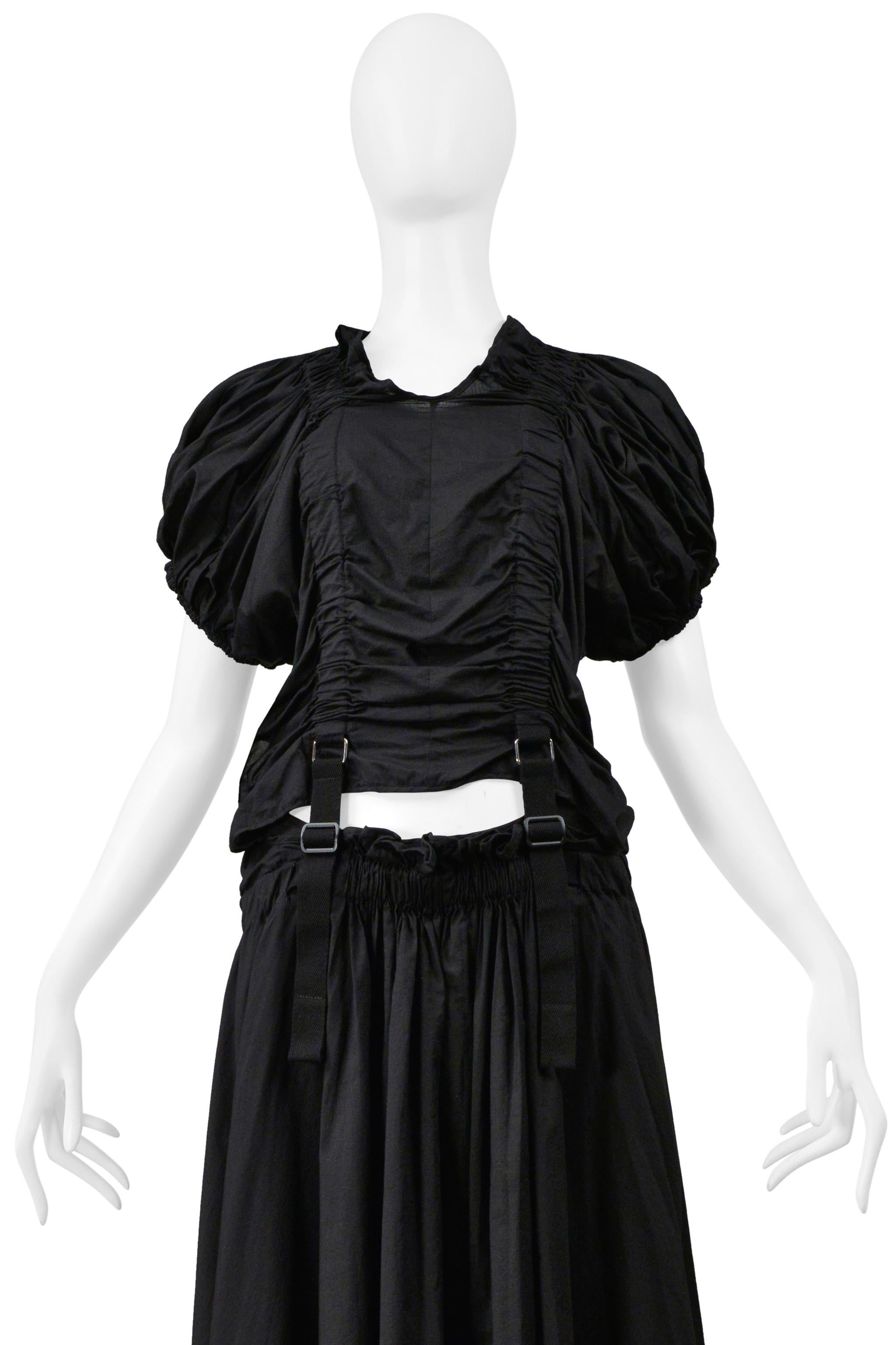 Junya Watanabe Schwarzes Baumwoll-Fallschirmkleid mit Ausschnitt 2003 im Zustand „Hervorragend“ im Angebot in Los Angeles, CA
