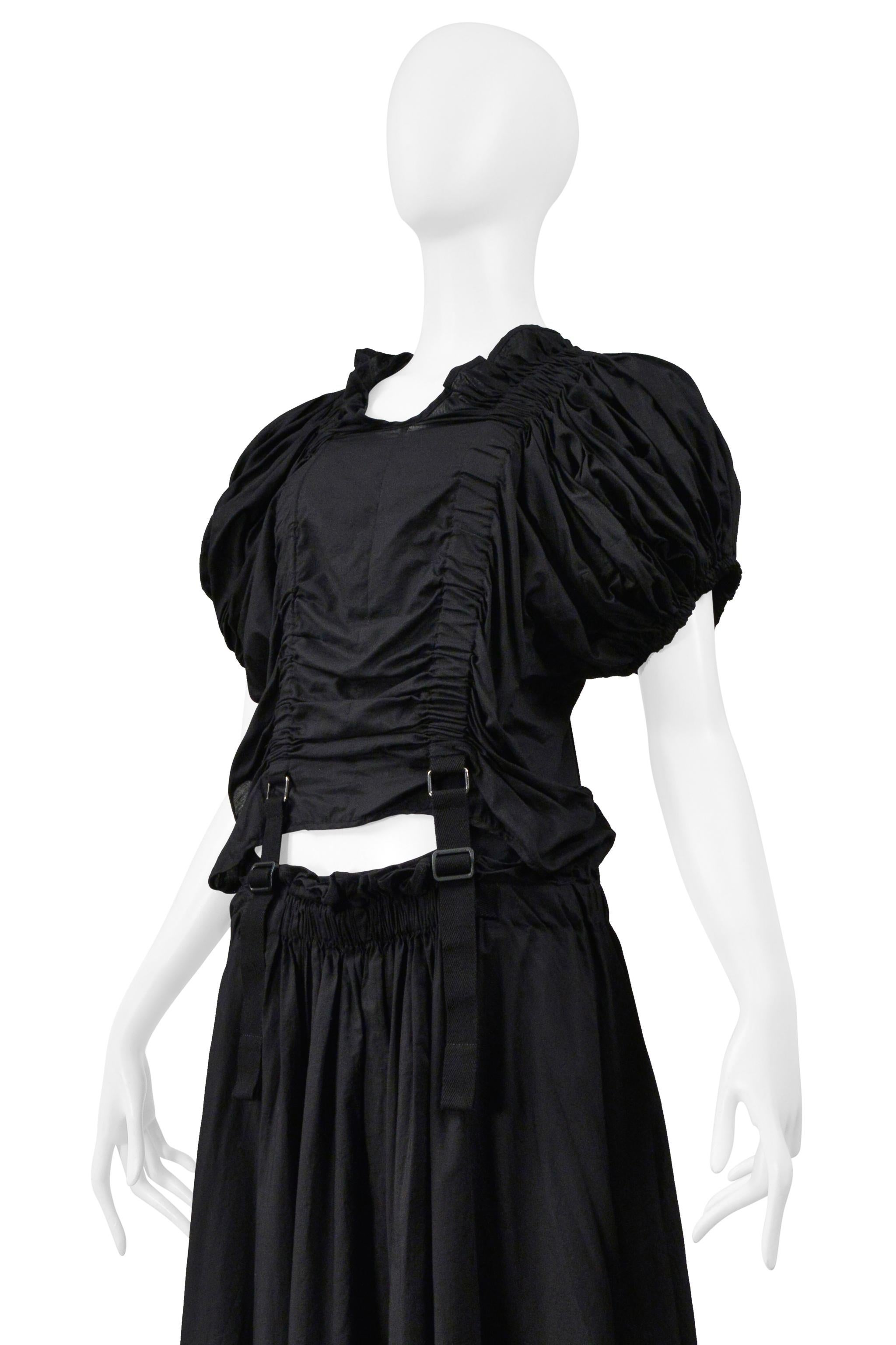 Junya Watanabe Schwarzes Baumwoll-Fallschirmkleid mit Ausschnitt 2003 im Angebot 1