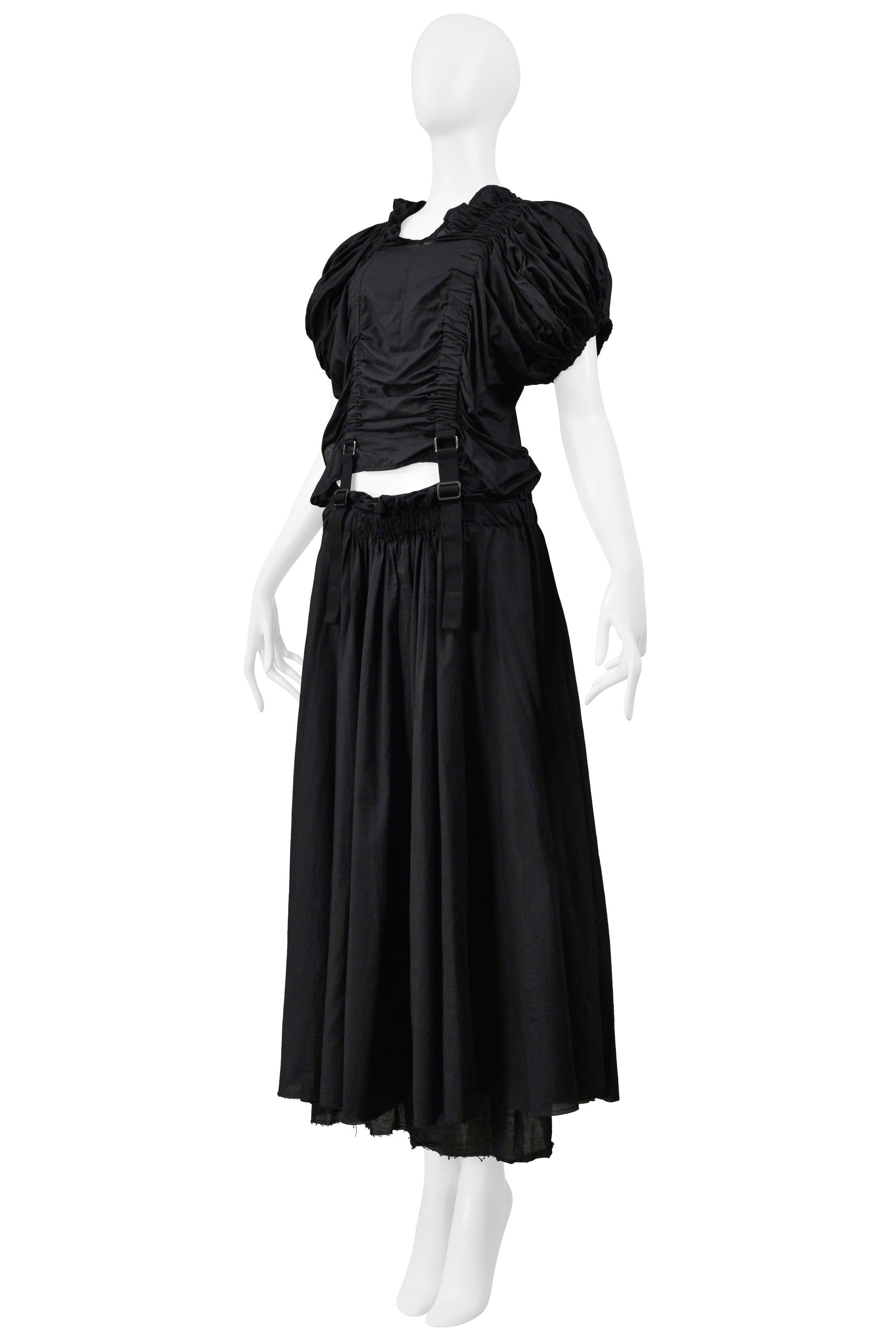 Junya Watanabe Schwarzes Baumwoll-Fallschirmkleid mit Ausschnitt 2003 im Angebot 2