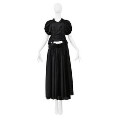 Junya Watanabe Schwarzes Baumwoll-Fallschirmkleid mit Ausschnitt 2003